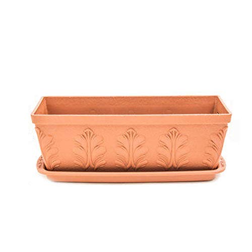 Large Thickened Plastic Flower Pots - Rectangular Planting Box for Balcony, Roof & Office Decor - Vegetable & Herb Garden Planter (Size L) - Perfect for Indoor & Outdoor Gardening, Home & Office Decor