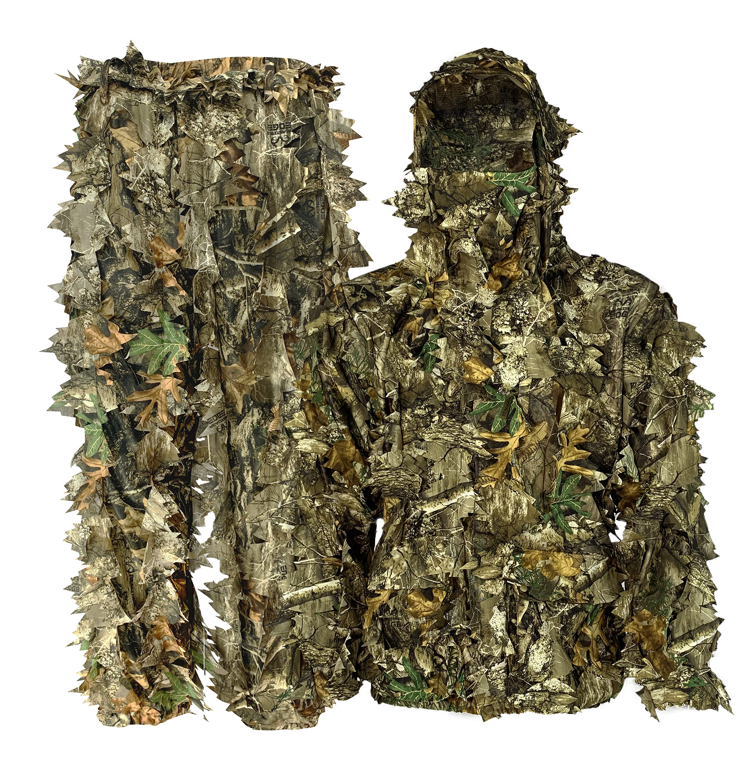 Outfitter Series Men's & Women's Hunting Gear Suit - Breathable Camo Leafy Jacket with Realtree Edge Camo for Outdoor Hunting & Wildlife Photography