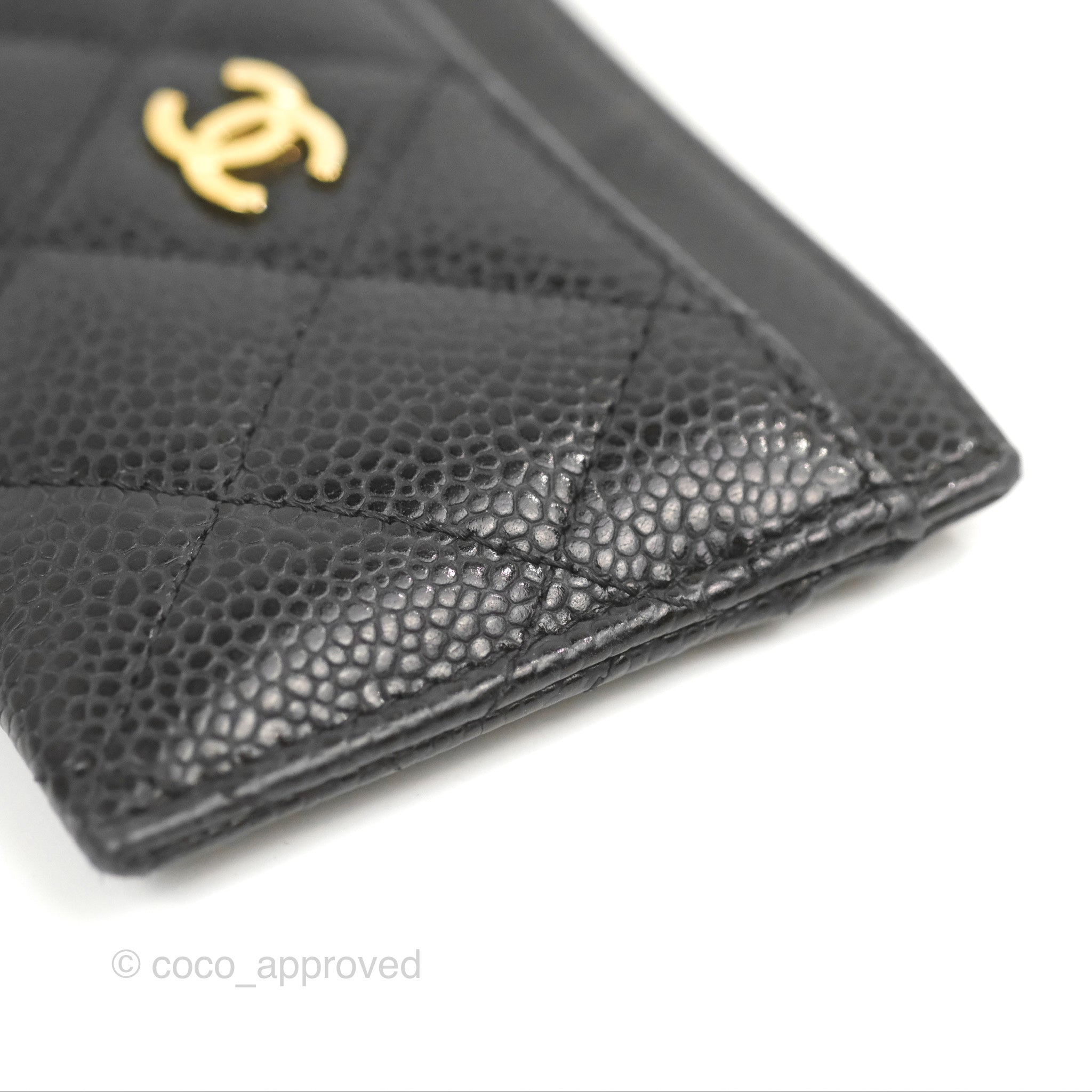 Chanel Classic Flat Card Holder in Black Caviar Leather with Gold Hardware - Perfect for Everyday Use & Luxury Gift Giving