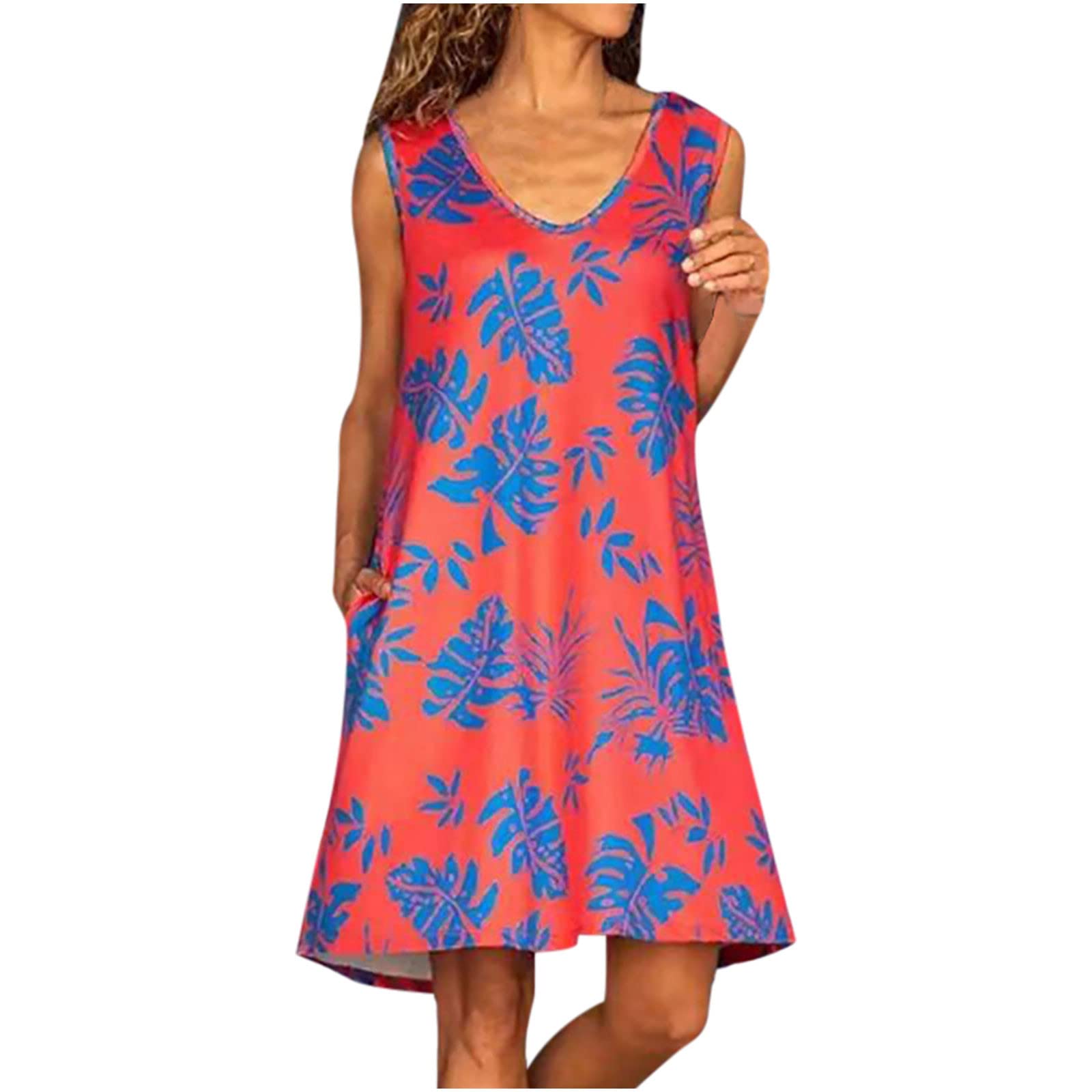 BGHJ Women's Floral T-Shirt Dress - Casual Summer Swing Mini Sundress for Beach, Party & Everyday Wear | Loose Fit Tunic Dress