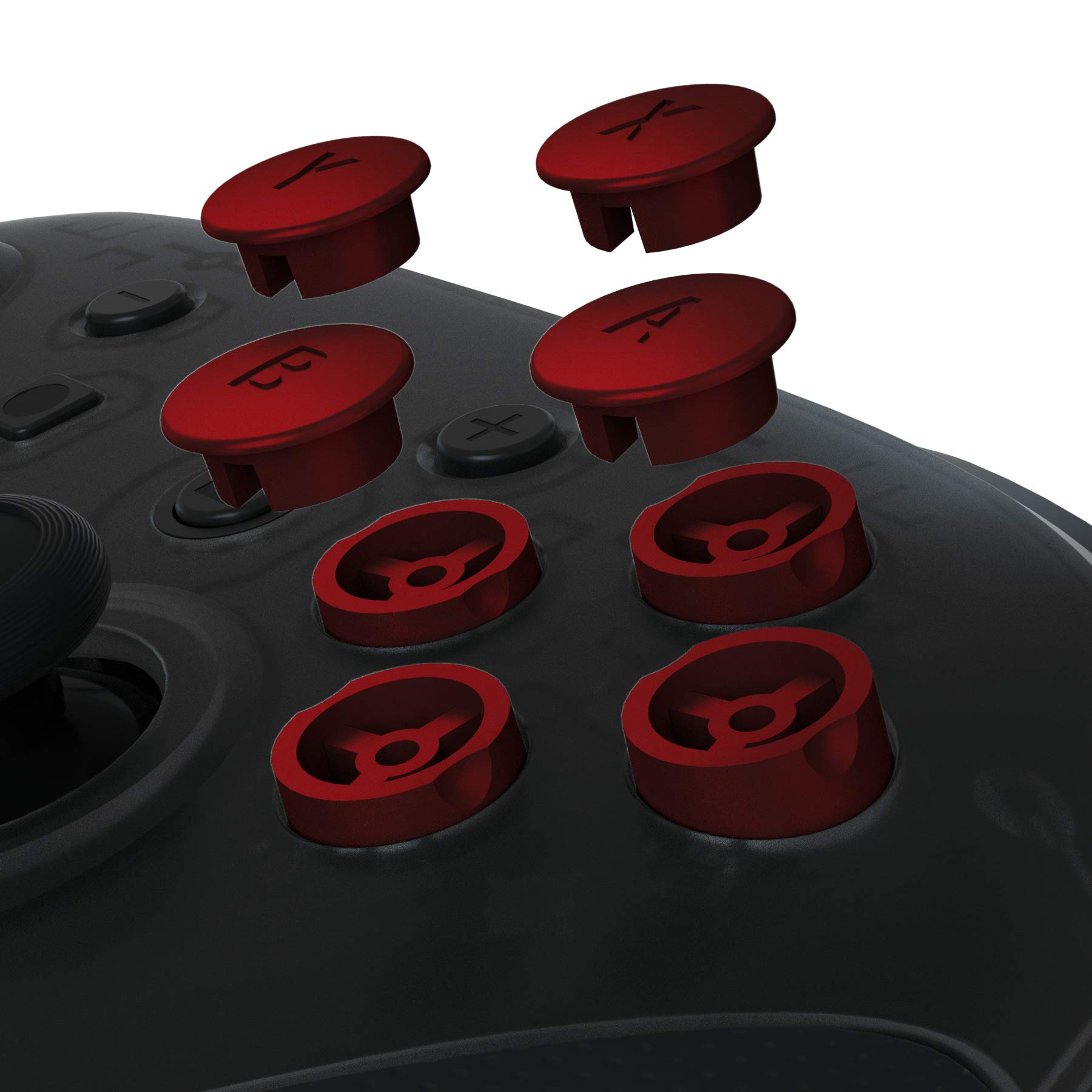 eXtremeRate Scarlet Red Interchangeable ABXY Buttons for Nintendo Switch Pro Controller - DIY Replacement Buttons Kit for NS Pro Controller (Controller Not Included) - Perfect for Gaming Enthusiasts & Custom Mods