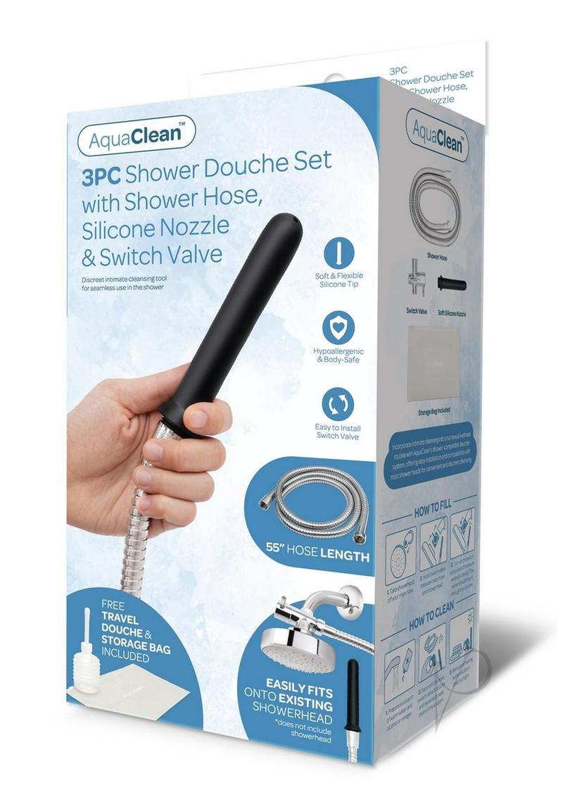 AquaClean Shower Douder System with Diverter - Black | Bidet Attachment for Toilet | Perfect for Bathroom Hygiene & Comfort