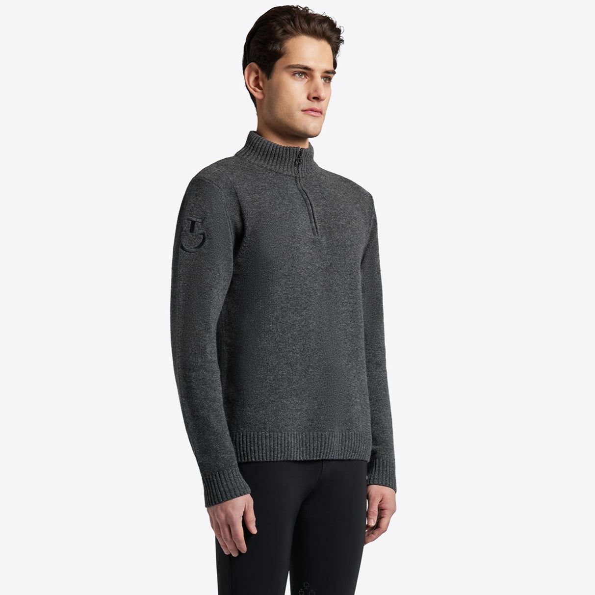 Cavalleria Toscana Men's Lambswool Half Zip Sweater | Premium Italian Wool Pullover | Winter Casual & Office Wear