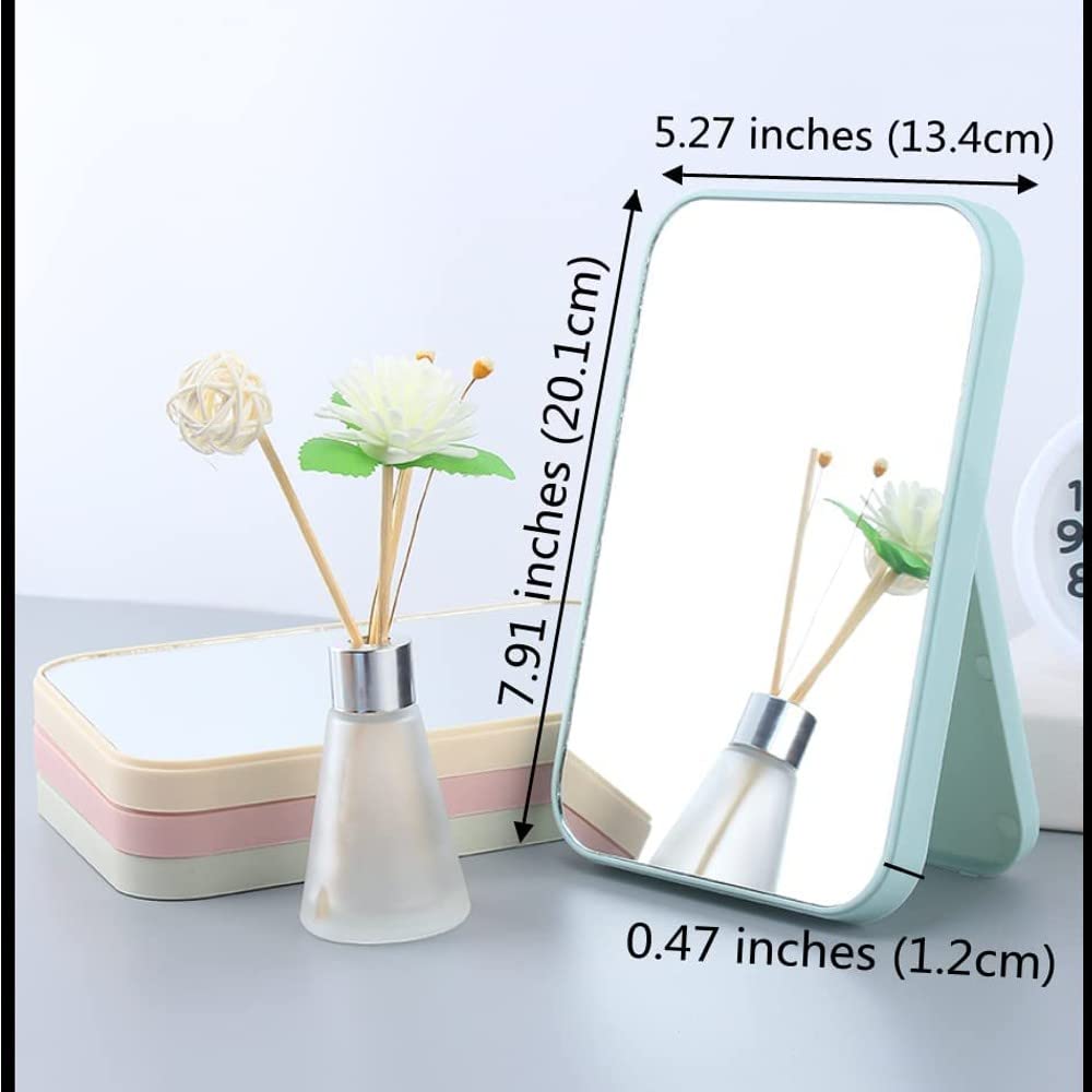 Foldable Square Makeup Mirror with Stand - Portable Vanity Mirror for Women, Pink Cosmetic Desktop Mirror for Dressing Table & Travel | Perfect for Home, Office, and On-the-Go Beauty Routine