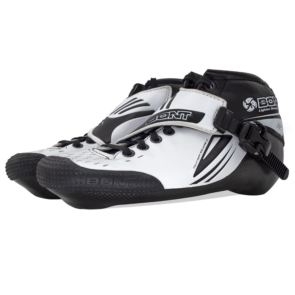 Bont Jet Inline Speed Skates - Vegan Heat Moldable Carbon Fiber Racing Skates with Elemental Wheels & ABEC7 Bearings for Professional Speed Skating & Competitive Roller Derby