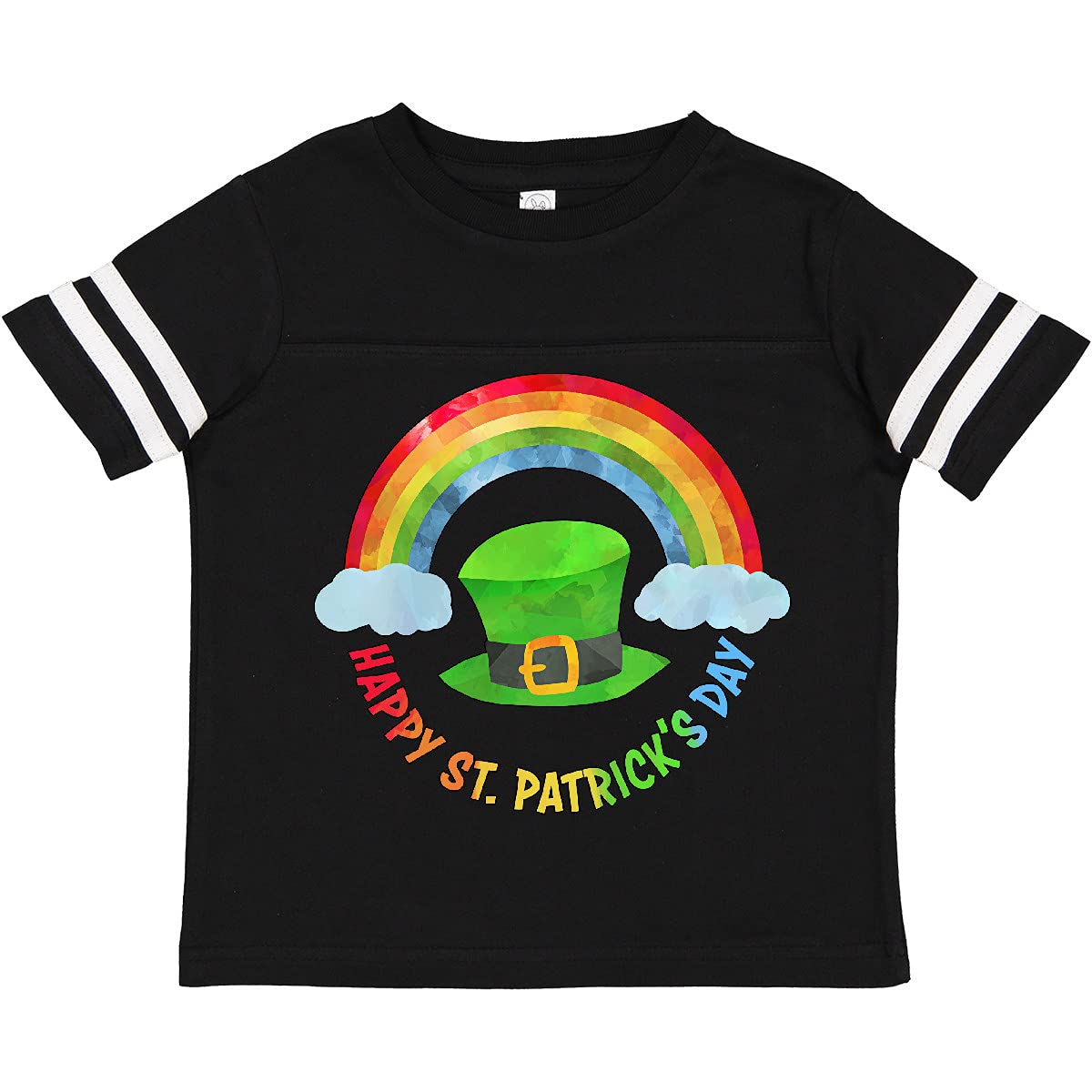Inktastic Happy St. Patrick's Day Rainbow & Leprechaun Hat Toddler T-Shirt - Cute Irish Holiday Outfit for Boys & Girls - Perfect for St. Patrick's Day Parties & Festivals