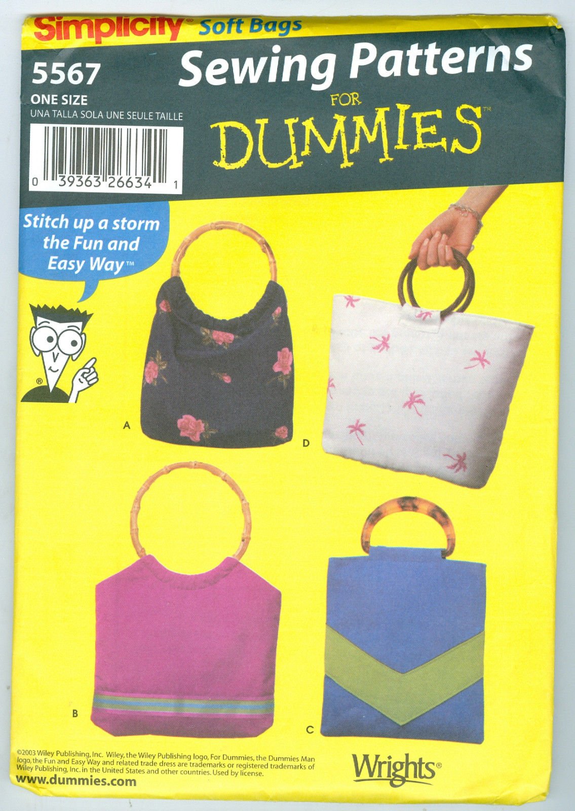 Simplicity 5567 Easy DIY Craft Pattern for 4 Stylish Bags & Purses - Perfect for Beginners, Fashion Accessories & Gift Making
