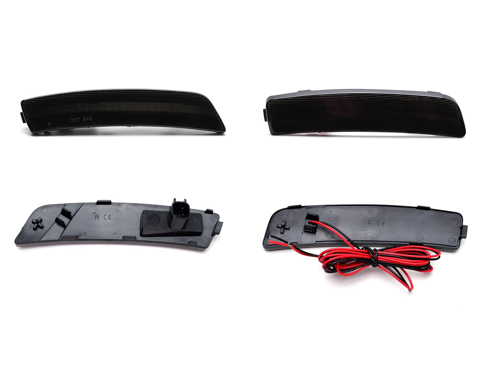 4-Piece Set Smoke Lens Amber/Red Full LED Side Marker Lights for Ford Mustang Mach-E - Upgrade Your Ride with Enhanced Visibility & Style for Night Driving & Car Shows