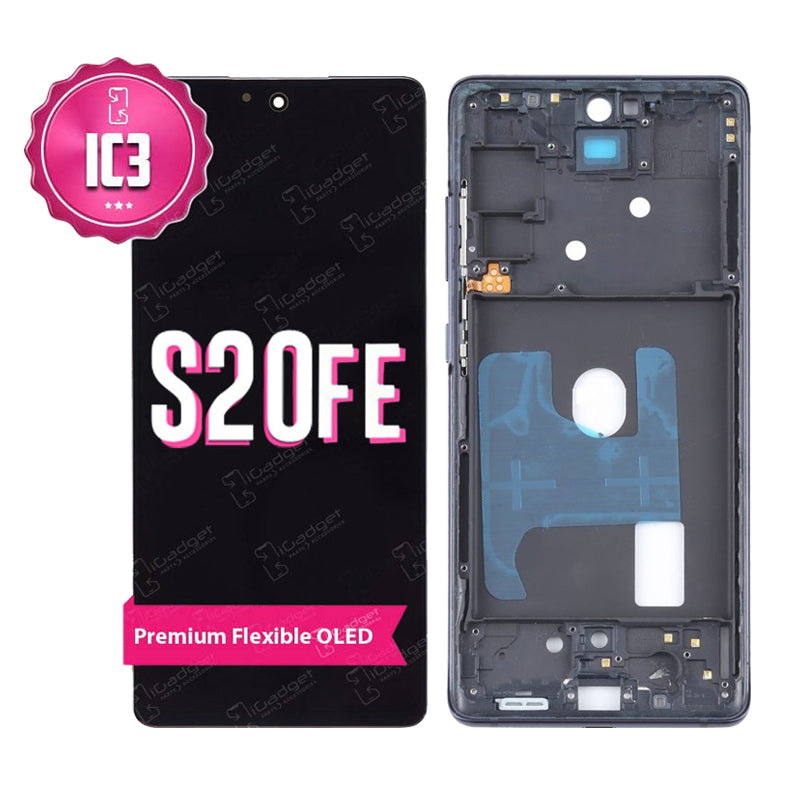 Samsung Galaxy S20 FE 4G/5G OLED Screen Replacement with Middle Frame - Full Assembly LCD Display Touch Panel Digitizer for SM-G780/G781 - DIY Repair Kit for Cracked/Damaged Screens (Home & Professional Use)