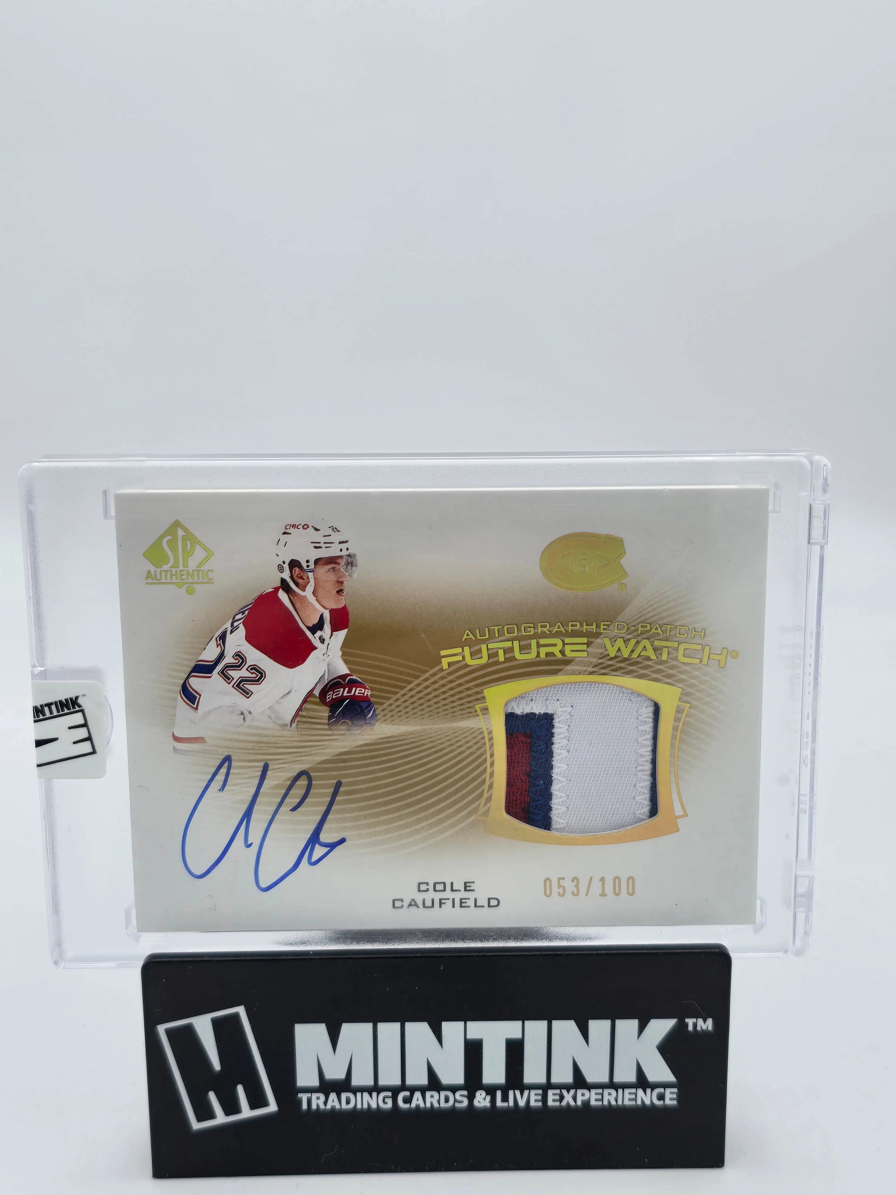 2021-22 Upper Deck SP Authentic Cole Caufield Rookie Card Future Watch Patch Auto /100 - Perfect for Hockey Collectors & Montreal Canadiens Fans
