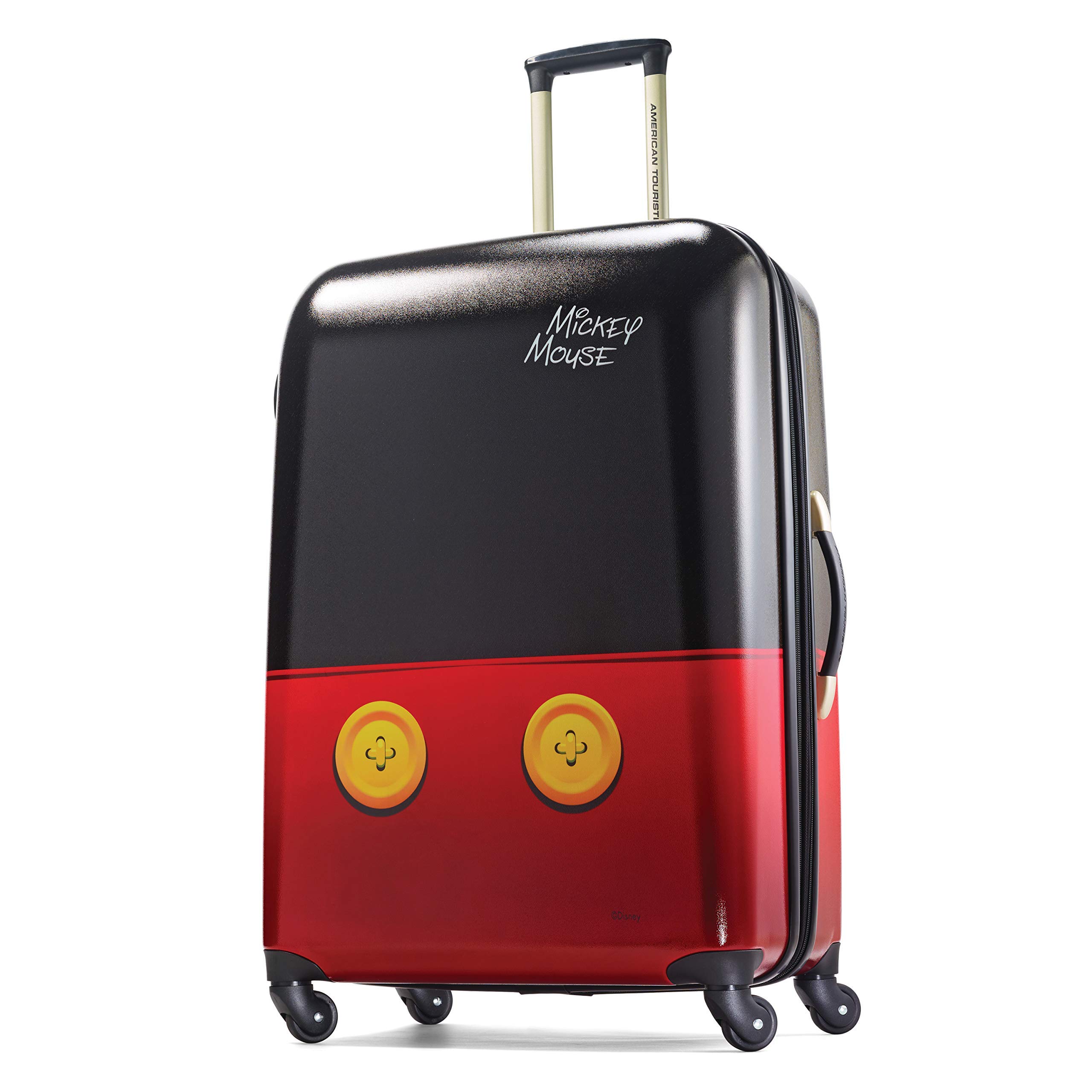 American Tourister Disney Mickey Mouse Hardside Spinner Wheel Luggage - 28-Inch Checked Large Suitcase for Travel, Vacation & Family Trips