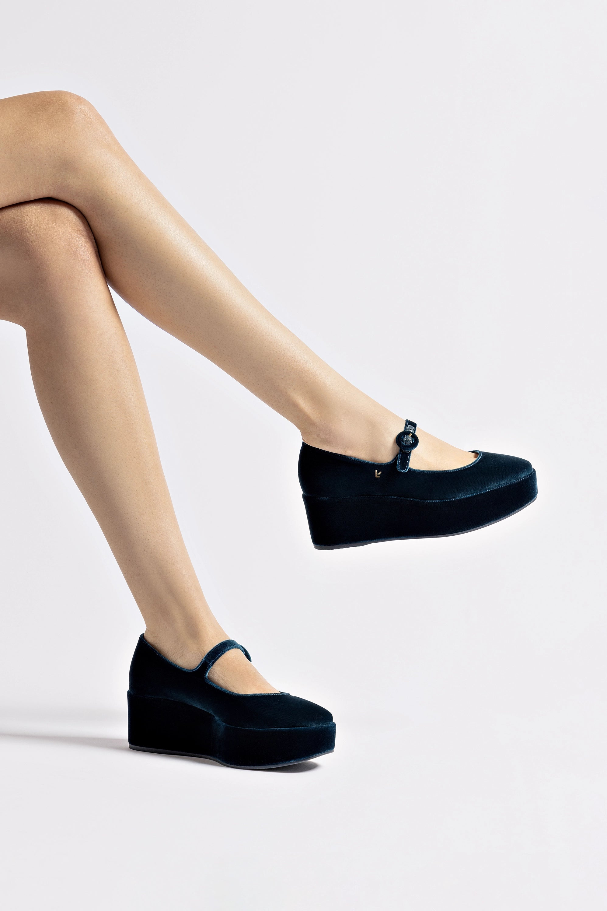 Blair Flatform Sandals in Deepsea Velvet - Comfortable Women's Summer Shoes for Beach, Vacation and Casual Outfits