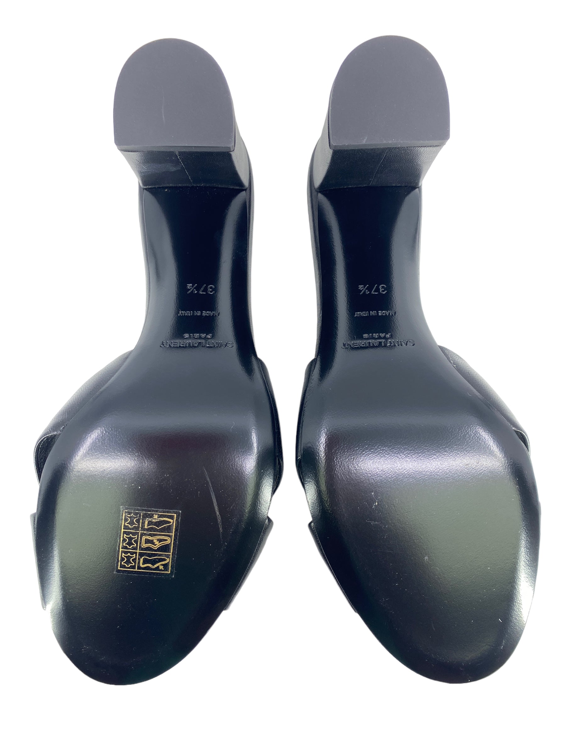 Saint Laurent Bianca Black Leather Mules Women's Size 7.5 - Luxury Slip-On Shoes for Casual Outings & Office Wear