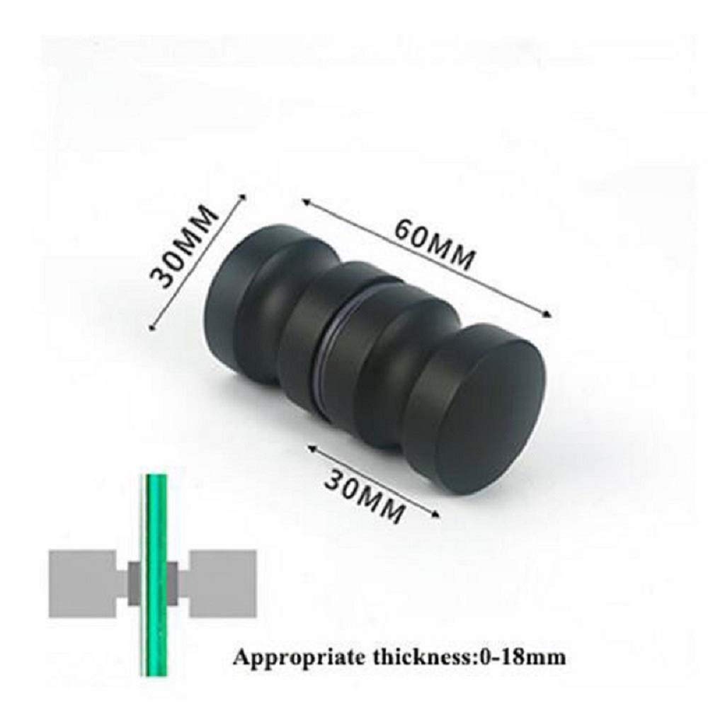 Premium Solid Aluminum Shower Glass Door Handle - Round Back-to-Back Bathroom Replacement Handle for Grooved Glass Doors - Perfect for Modern Bathroom Renovations & Spa-Like Shower Upgrades