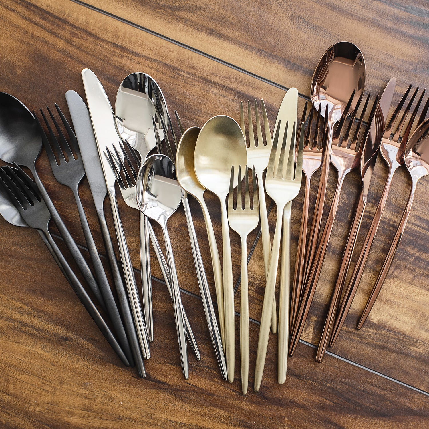 Premium Gaze Black Satin 20-Piece Flatware Set - Stainless Steel Silverware for Formal Dining, Wedding Registry & Elegant Dinner Parties