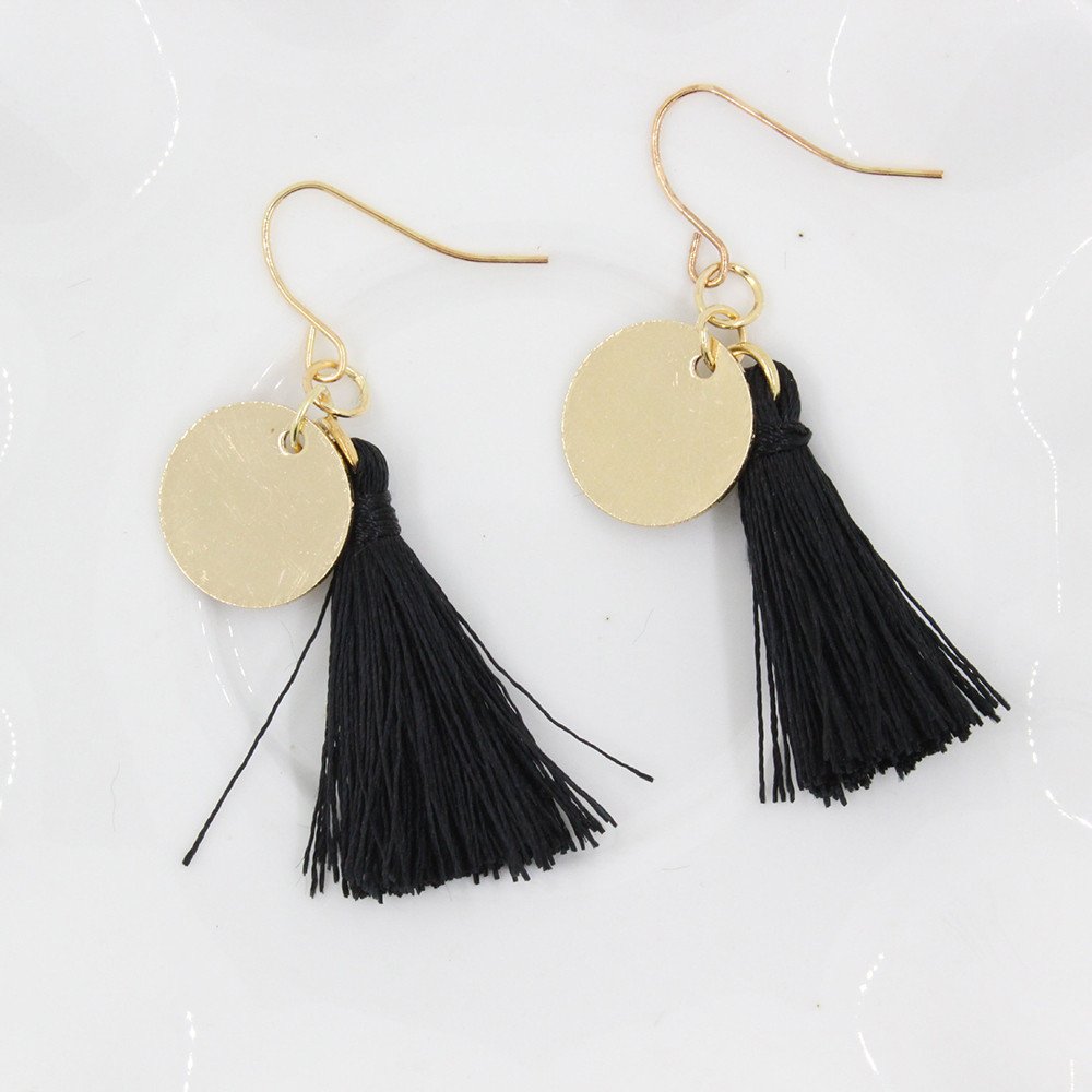 Sparkling Heart Dangle Earrings for Women - Elegant Long Tassel Fringe Jewelry for Party, Wedding & Special Occasions (White/Black, One Size) | Perfect Gift for Her, Date Night & Prom Accessories