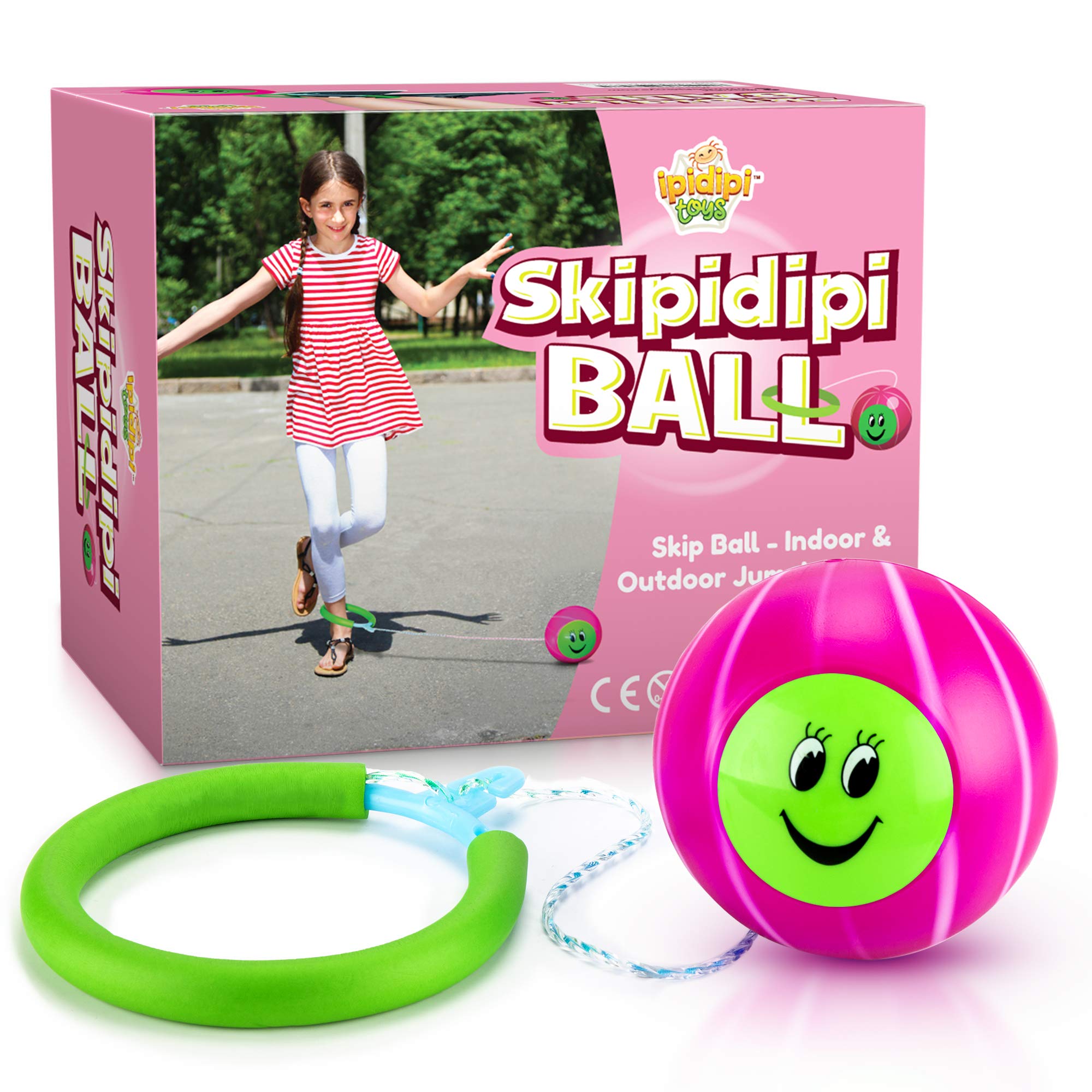 IPIDIPI TOYS Pink Retro Jumping Hopper - Ankle Jump Rope Skip Ball for Kids Ages 5-12 | Improve Coordination & Balance | Fun Outdoor Exercise Toy | Perfect Birthday Gift for Boys & Girls | Great for Playground, Backyard & School PE Activities