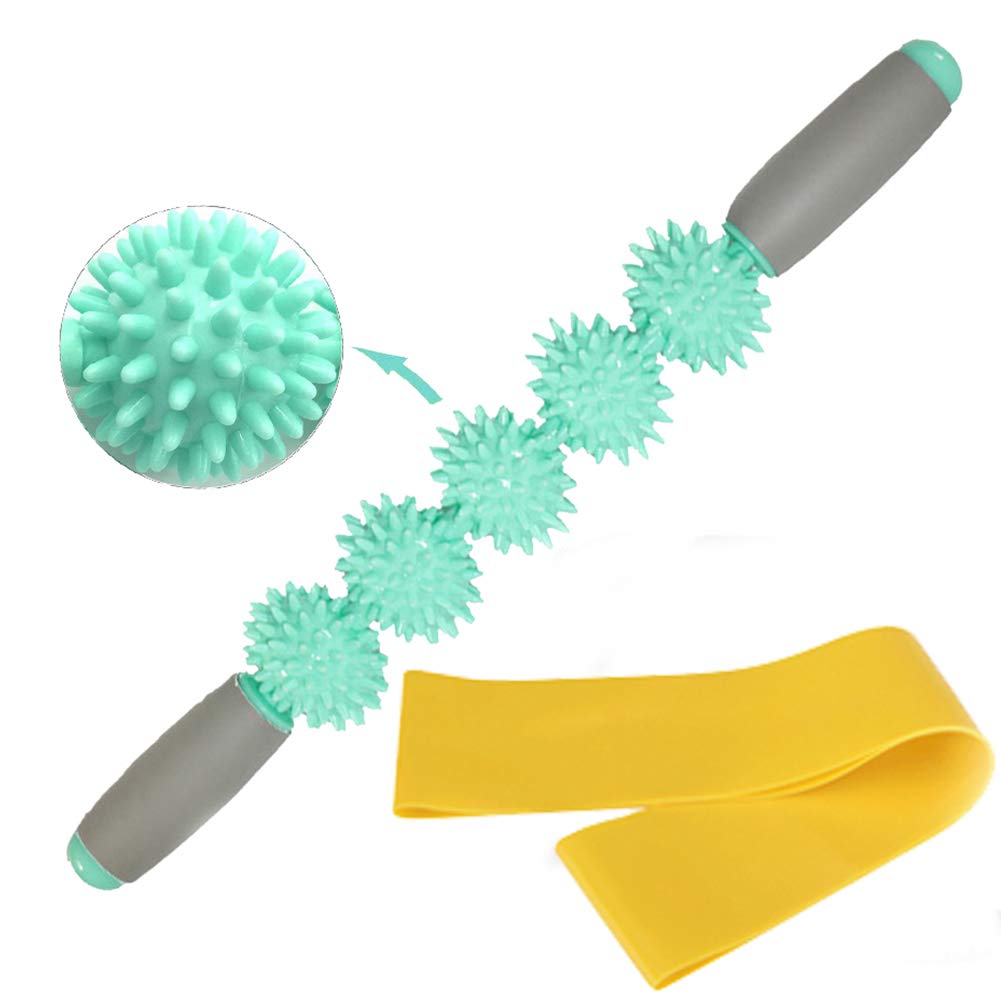 **Fascia and Cellulite Massage Roller - Myofascial Release Tool for Muscle Pain Relief, Soreness & Tightness | Leg & Back Recovery | Includes Resistance Bands for Home & Gym Workouts**