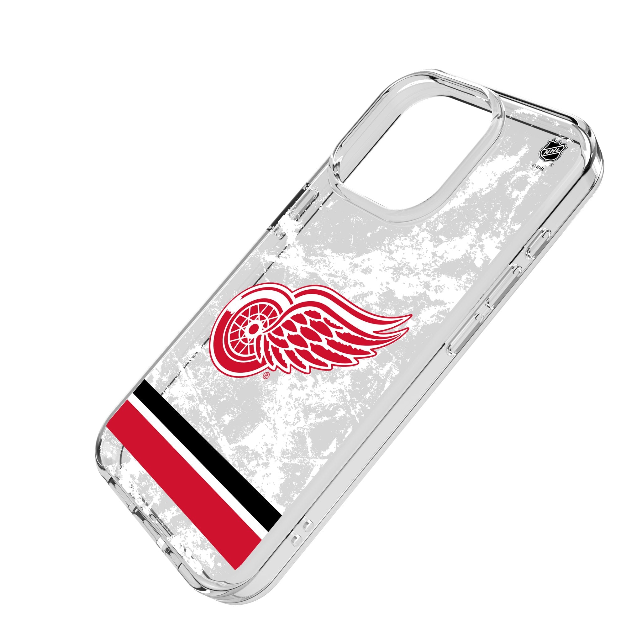 Detroit Red Wings Ice Stripe Clear iPhone Case for Apple iPhone 14 13 12 11 Pro Max XR XS - Durable Protective Cover with Team Logo - Perfect for Hockey Fans & Game Days