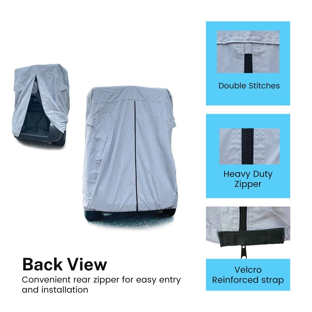 Waterproof & Dustproof Golf Cart Cover for EZ Go, Club Car, Yamaha - Fits 6 Passenger Carts up to 144