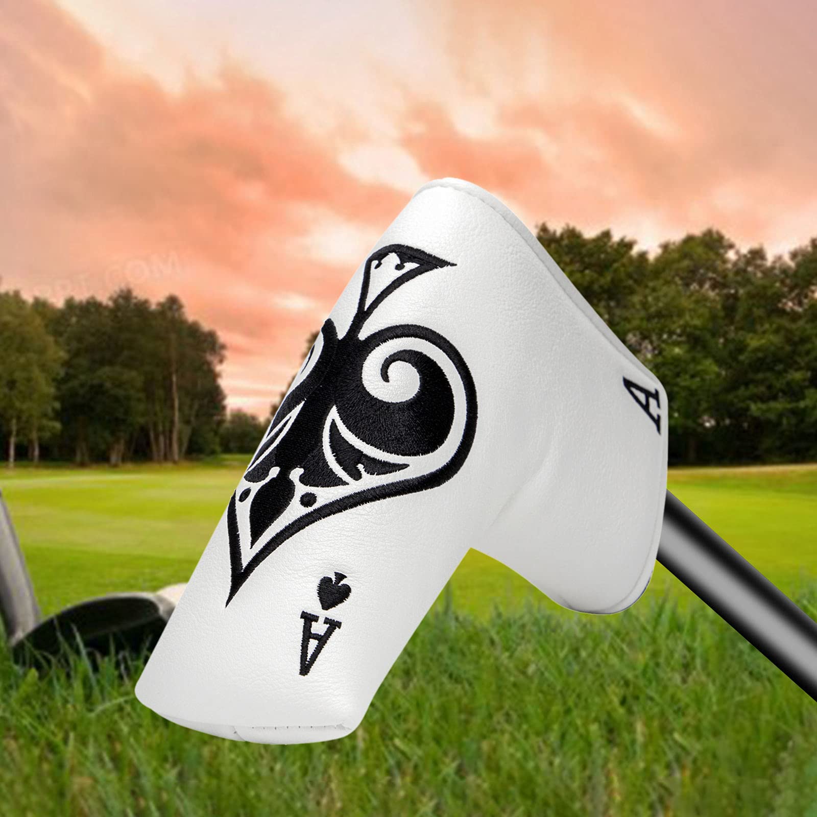 Waterproof PU Golf Putter Head Cover - Blade Protector with Embroidery for Standard Putters | Durable Club Protection for Rainy Days & Course Play