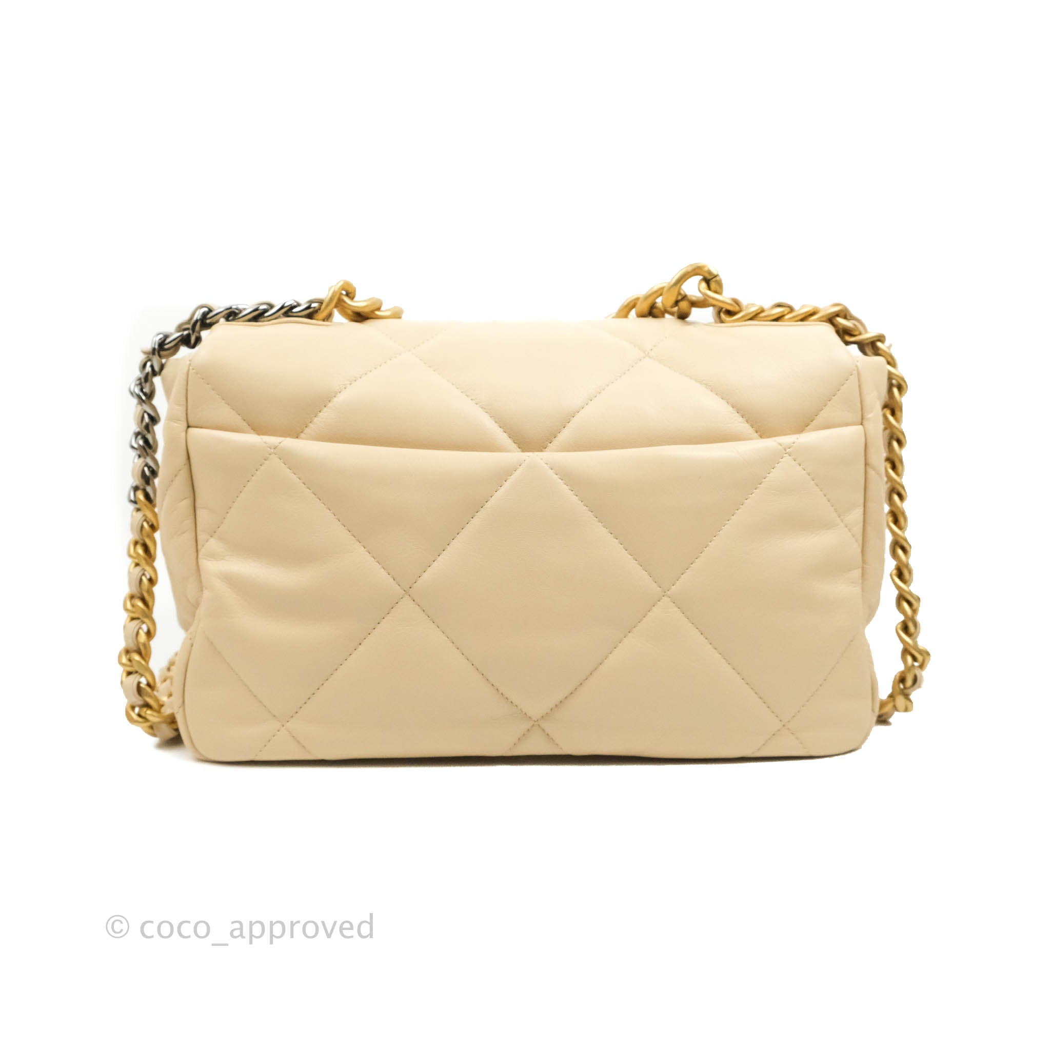 Chanel 19 Medium Flap Bag in Beige Goatskin Leather with Mixed Hardware - Perfect for Work, Travel & Luxury Everyday Use