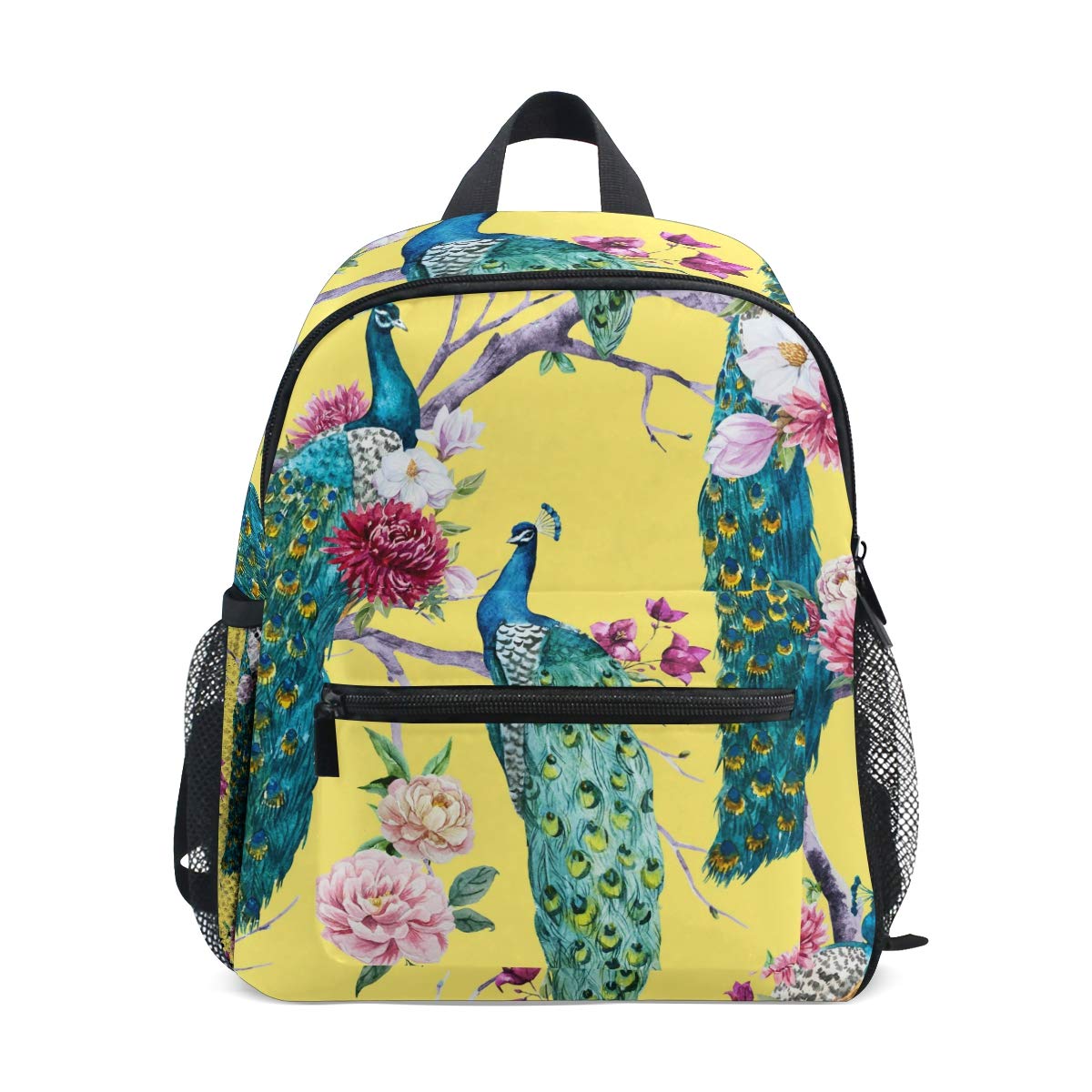 Colorful Watercolor Peacock Kids Backpack - Durable Small School Backpack for Boys & Girls, Cute Toddler Shoulder Bag for Preschool & Kindergarten - Perfect for School, Travel & Daily Use