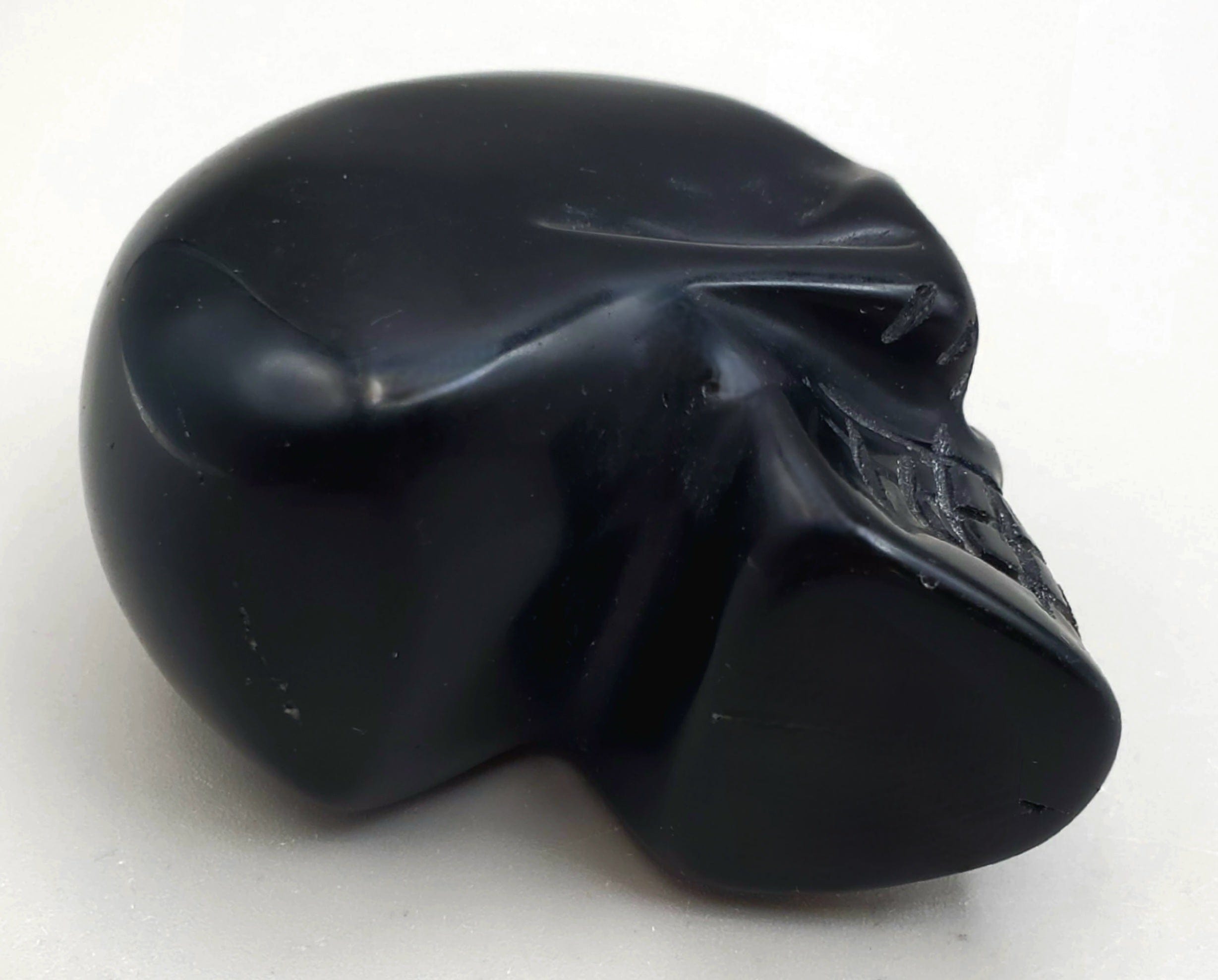 Black Onyx Skull Carving - Handcrafted Gothic Decor, Unique Gemstone Sculpture for Home Altar, Meditation & Spiritual Healing