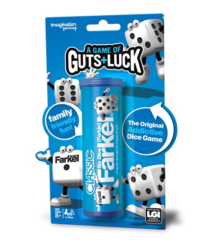 FARKEL Dice Tube - Classic Family Dice Game for Game Nights, 6 Dice & Rules Included, Fun for 2+ Players Ages 8+ | Perfect for Parties, Travel & Family Gatherings