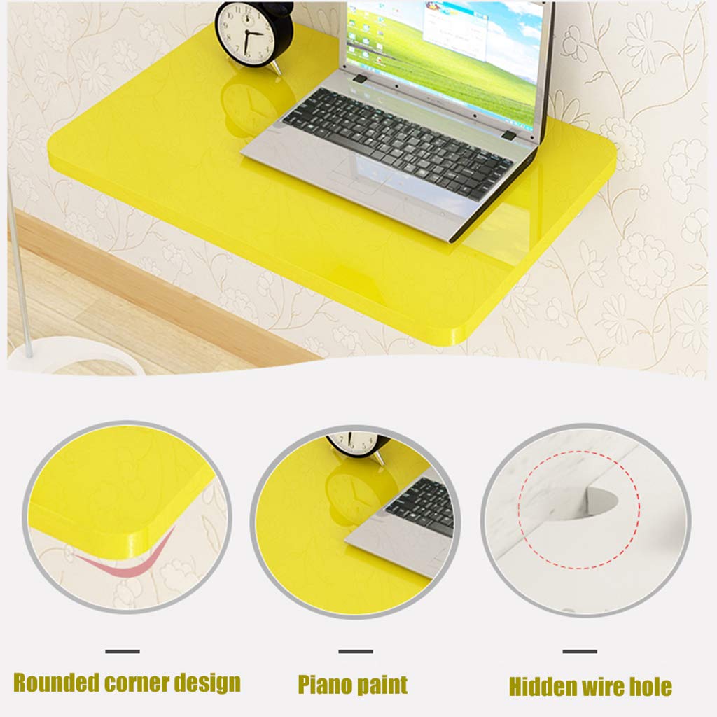 Space Saving Wall-Mounted Drop-Leaf Table - Solid Wood Folding Shelf & Laptop Desk for Small Spaces | Perfect for Study, Bedroom, Bathroom, Balcony & Home Office Organization