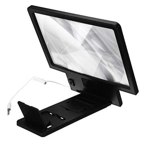 Bakeey 3D Eye Protection HD Screen Magnifier with HIFI Sound - Phone Screen Enlarger Holder for Watching Movies & Reading - Perfect for Bed, Sofa & Travel Use