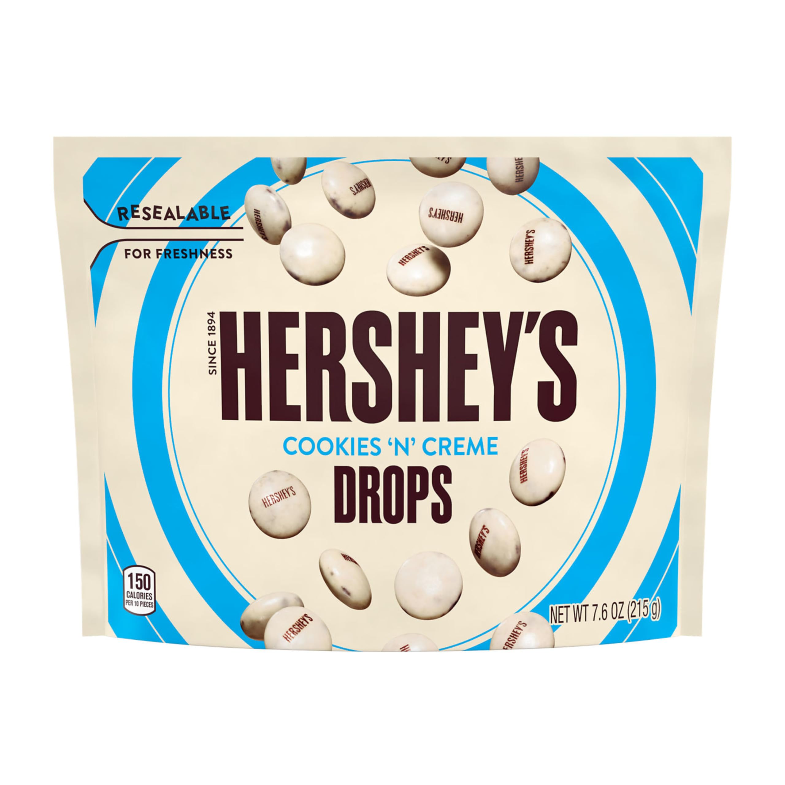 HERSHEY'S Drops Cookies 'n' Creme Candy Bag - 7.6 oz (215g) | Delicious Chocolate Candy for Parties, Gifts & Snacking