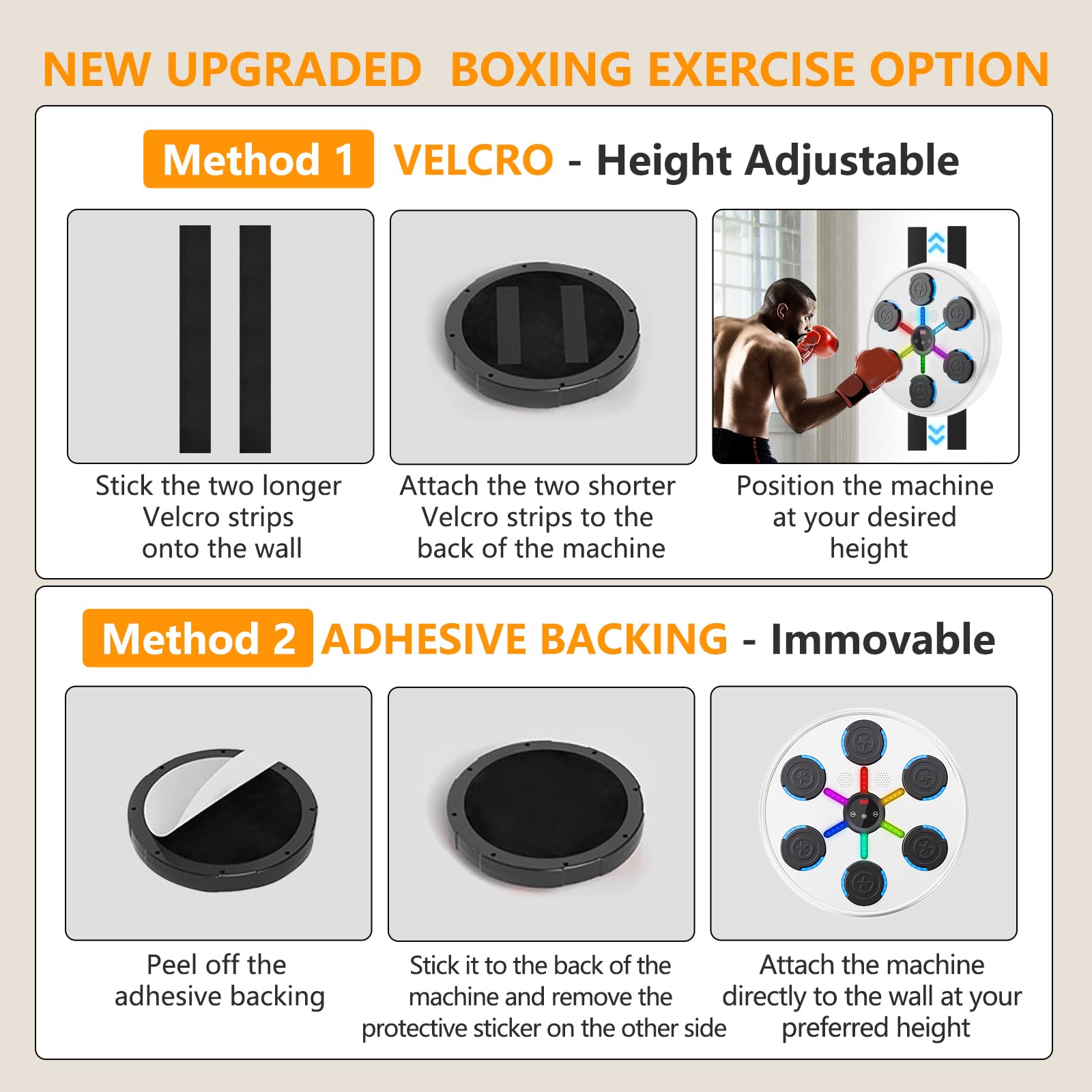 Portable Smart Bluetooth LED Music Boxing Machine - Wall Mounted Electronic Punching Bag for Home, Kids & Adults Training, Stress Relief - Perfect for Fitness, Boxing Practice & Fun Family Activities