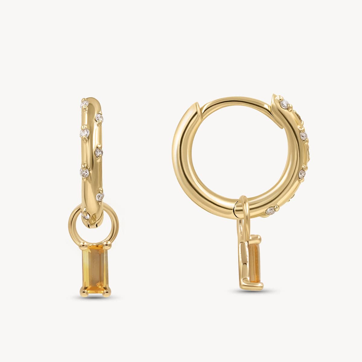 Mini Birthstone Huggie Charms - Dainty Sterling Silver Earrings for Women | Perfect for Everyday Wear, Gifts & Special Occasions