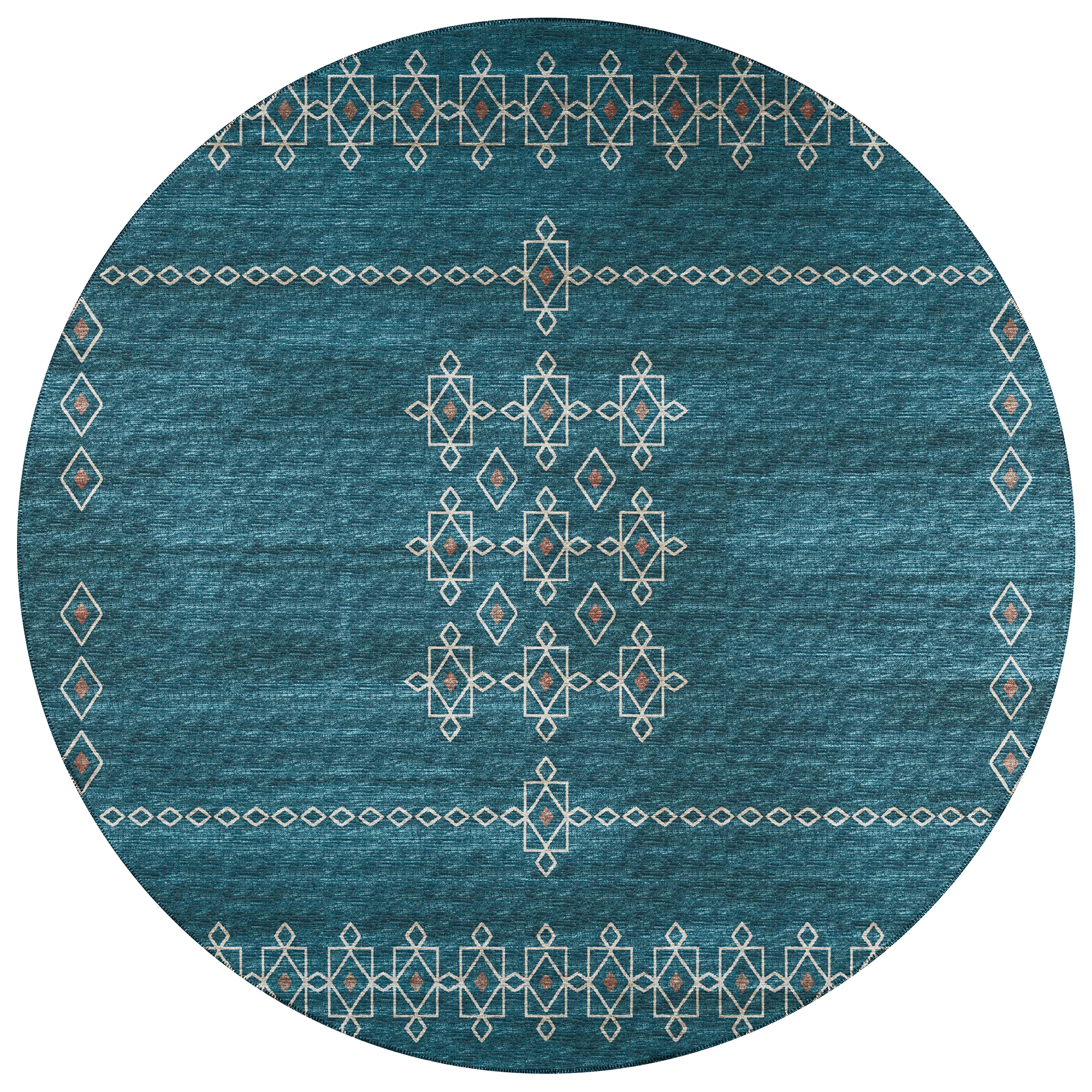 Addison Rugs Yuma AYU33 Blue 8' x 8' Square Area Rug - Soft & Durable for Living Room, Bedroom, or Office Decor