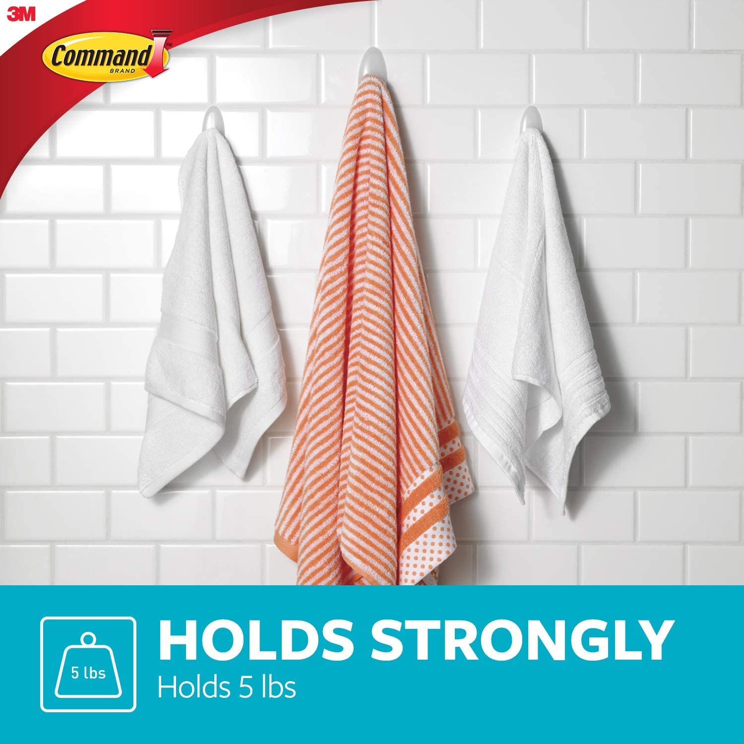 Stainless Steel Bathroom Hook - 6 Pack Heavy Duty Satin Nickel Shower Hooks for Towels, Robes & Clothes - Perfect for Bathroom, Spa, Gym & Dorm Organization