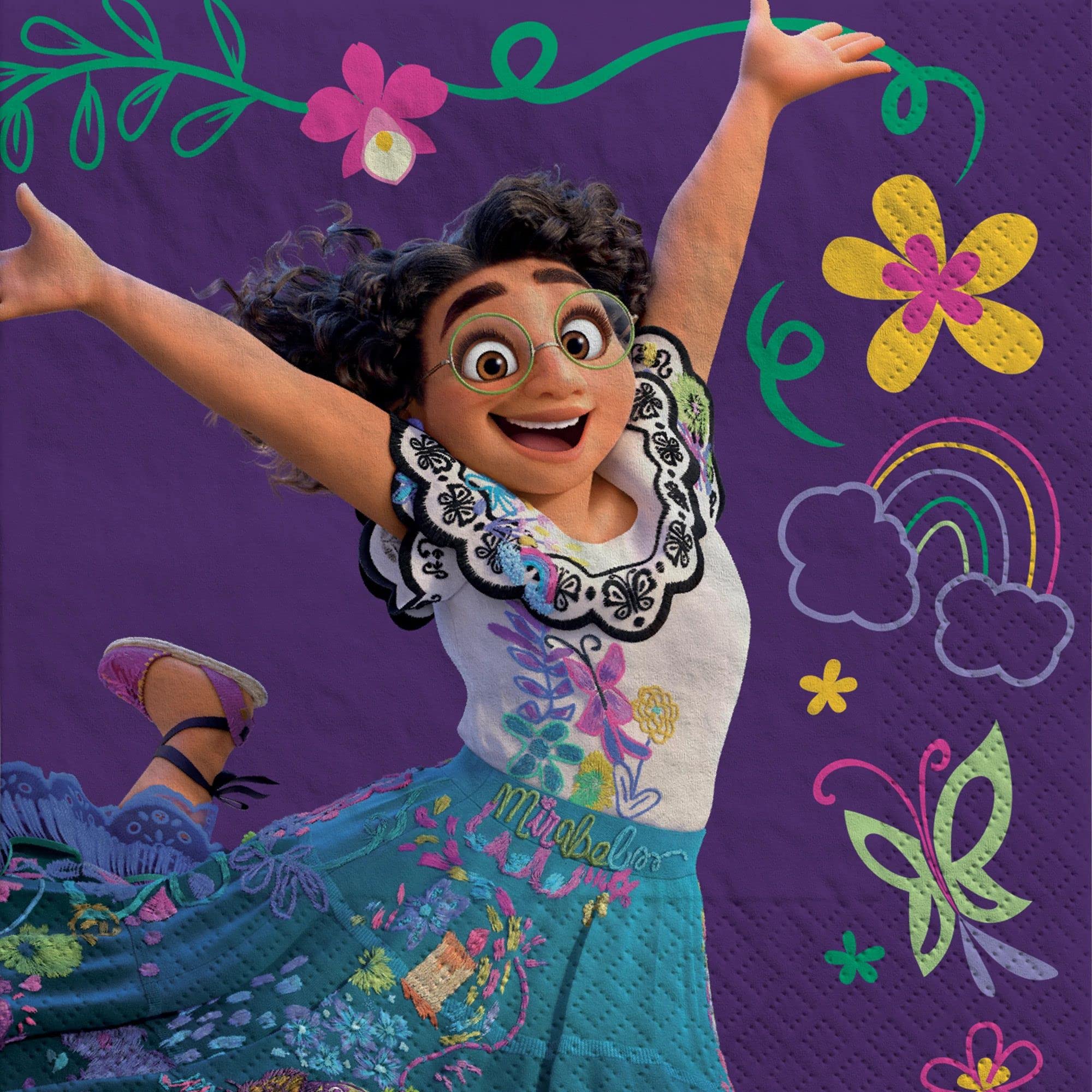 Amscan Encanto Birthday Party Supplies Bundle - 16-Piece Set with Cake Plates, Cups, Napkins & Table Cover for Disney Themed Parties, Kids Celebrations & Family Gatherings