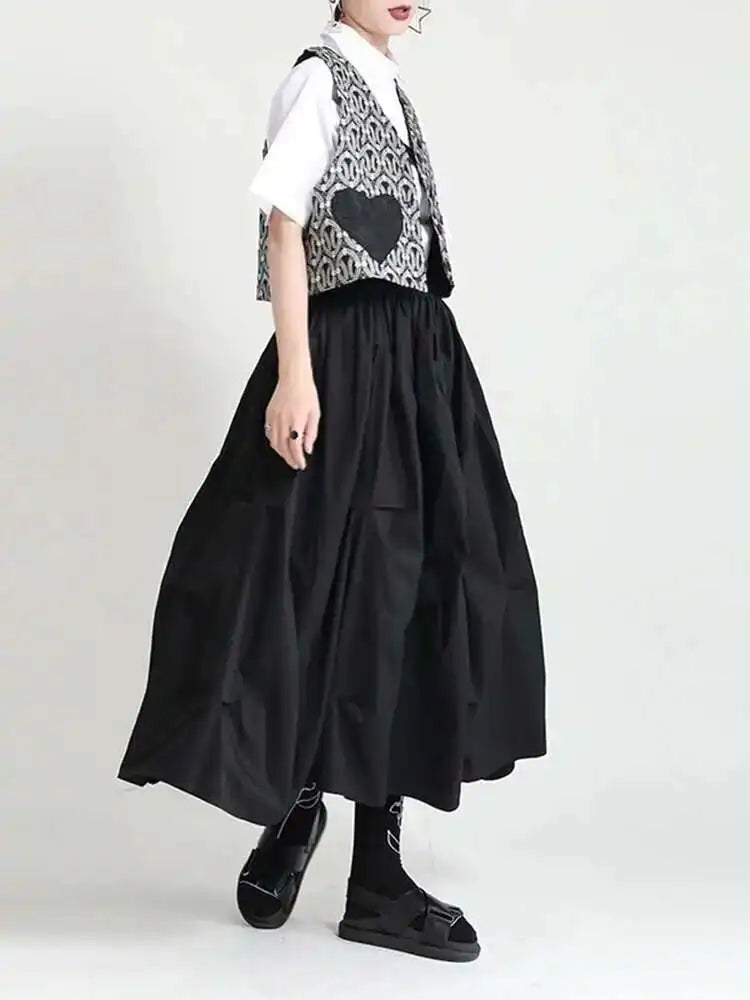 Black Stretchy High Waist Ruched Midi Skirt for Women - Casual Bodycon Skirt with Elastic Waistband - Trendy Spring Summer 2025 Fashion - Perfect for Office, Date Night & Weekend Outings