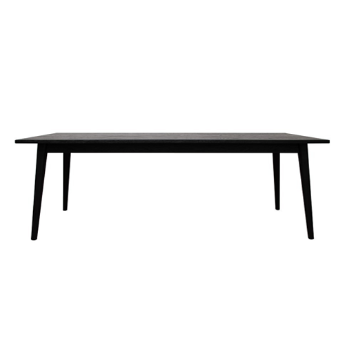 Vicchy 220cm Black Dining Table - Modern Large Kitchen Table for Family Gatherings & Dinner Parties