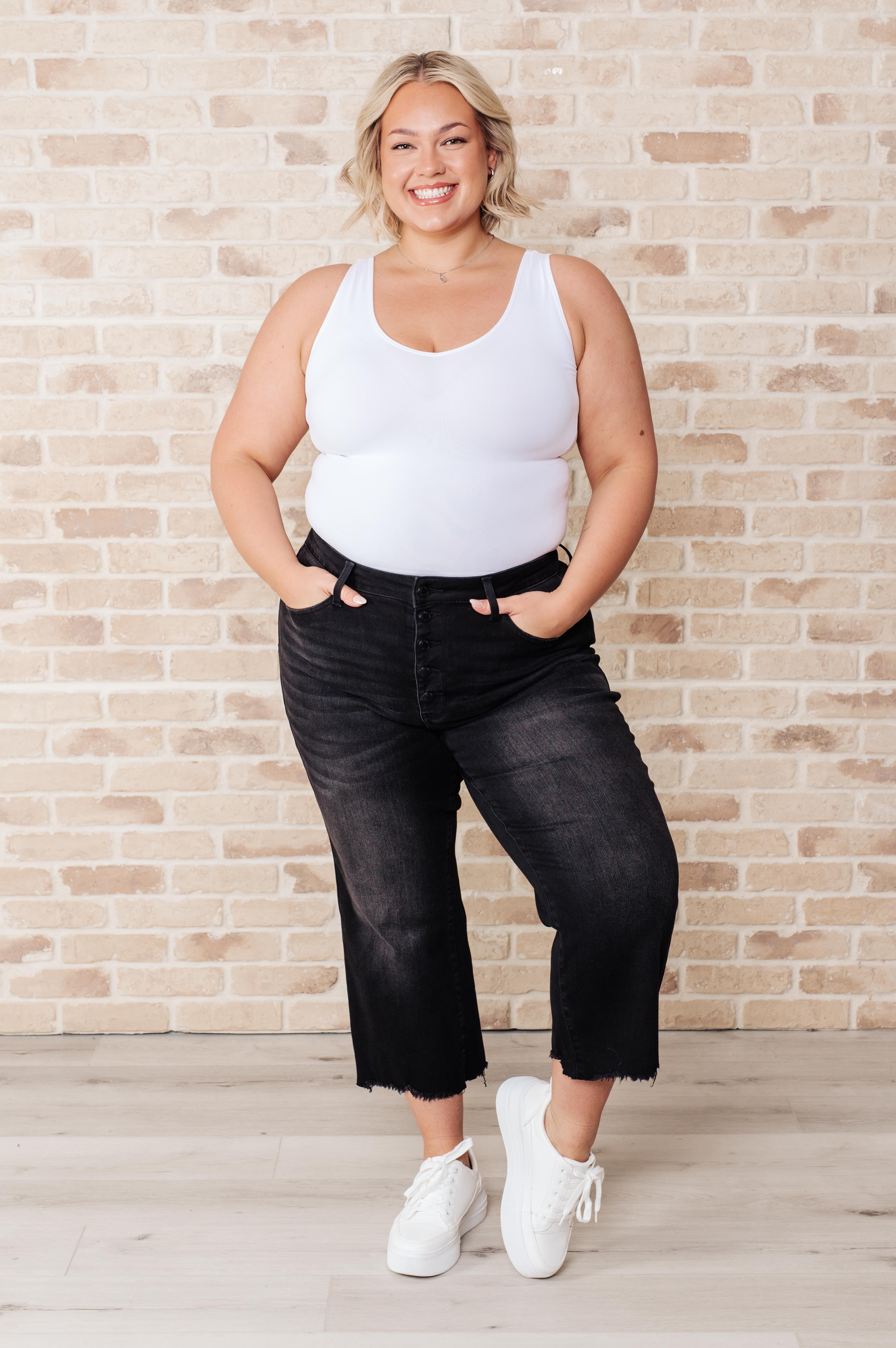 Ryan High Rise Button Fly Wide Leg Crop Jeans - Women's Vintage Denim Pants for Casual & Street Style Outfits | Perfect for Everyday Wear, Date Nights & Boho Fashion