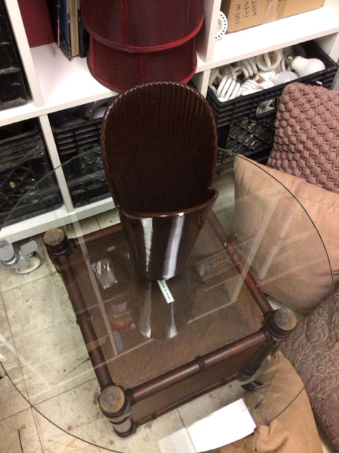 Bo Concepts Burgundy Ripple Vase - Modern Ceramic Home Decor for Living Room, Dining Table & Wedding Centerpieces