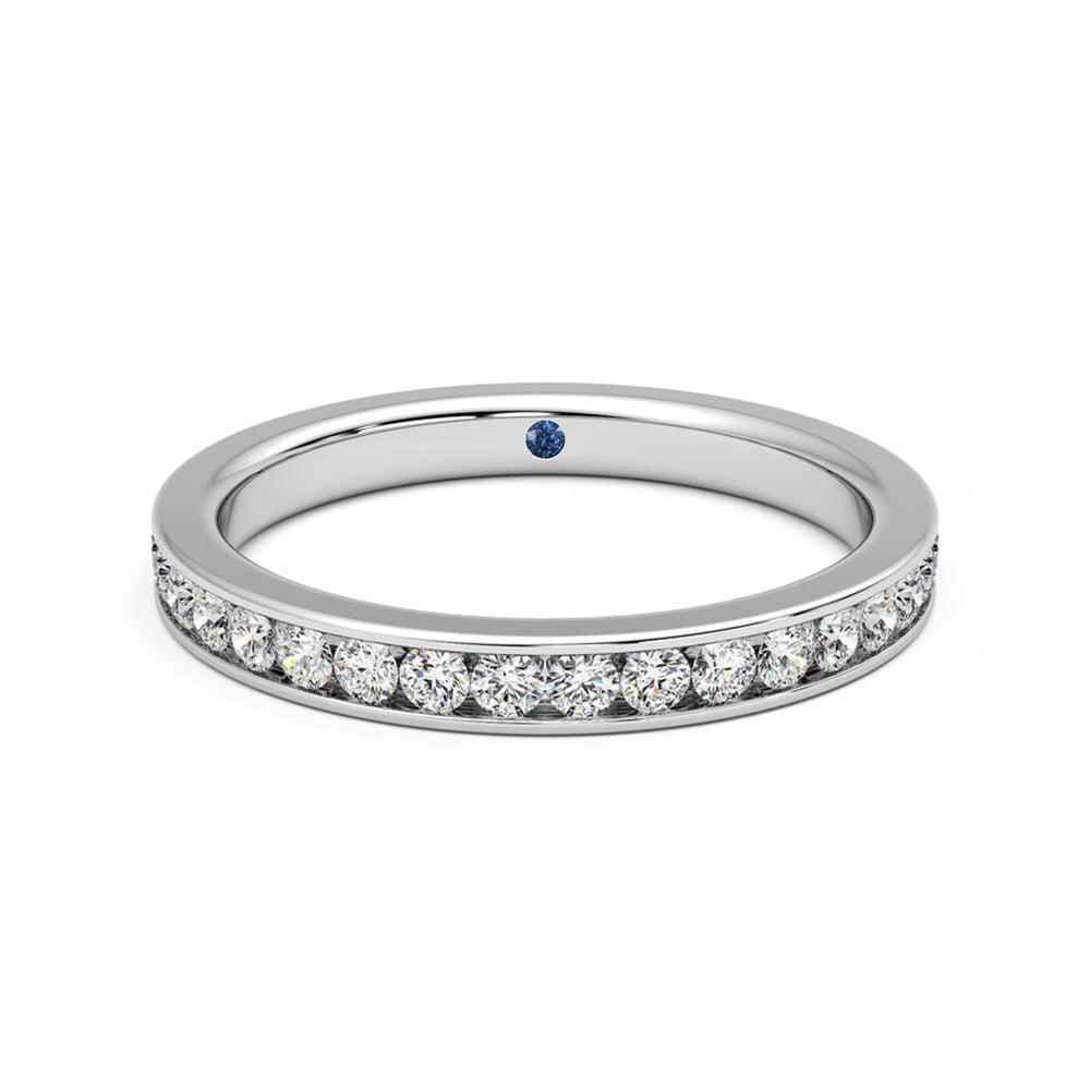 Half Eternity Channel Set Moissanite Wedding Band - Anniversary Ring with Stone Accent - Perfect for Engagement, Wedding & Anniversary Gifts