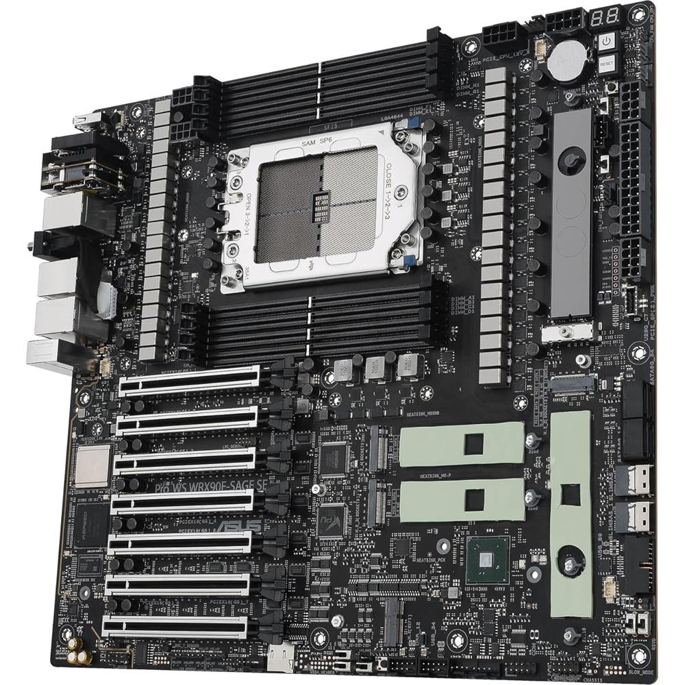 ASUS Pro WS WRX90E-SAGE SE AMD sTR5 EEB Workstation Motherboard - High Performance for 3D Rendering, Video Editing & AI Development