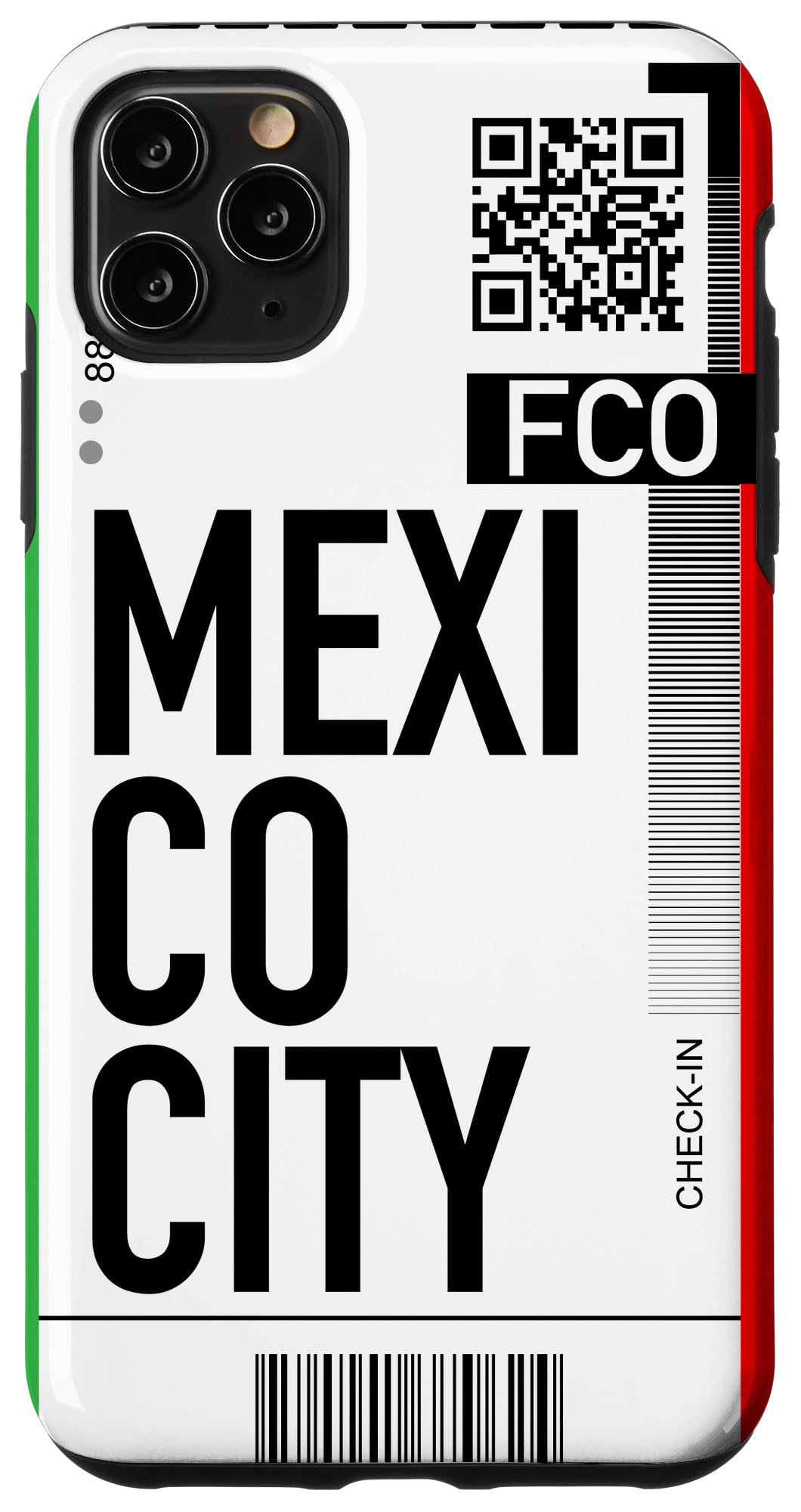 iPhone 11 Pro Max Mexico City Air Ticket Phone Case - Stylish Boarding Pass Design for Travel Enthusiasts - Perfect for Airplane Trips and Urban Adventures