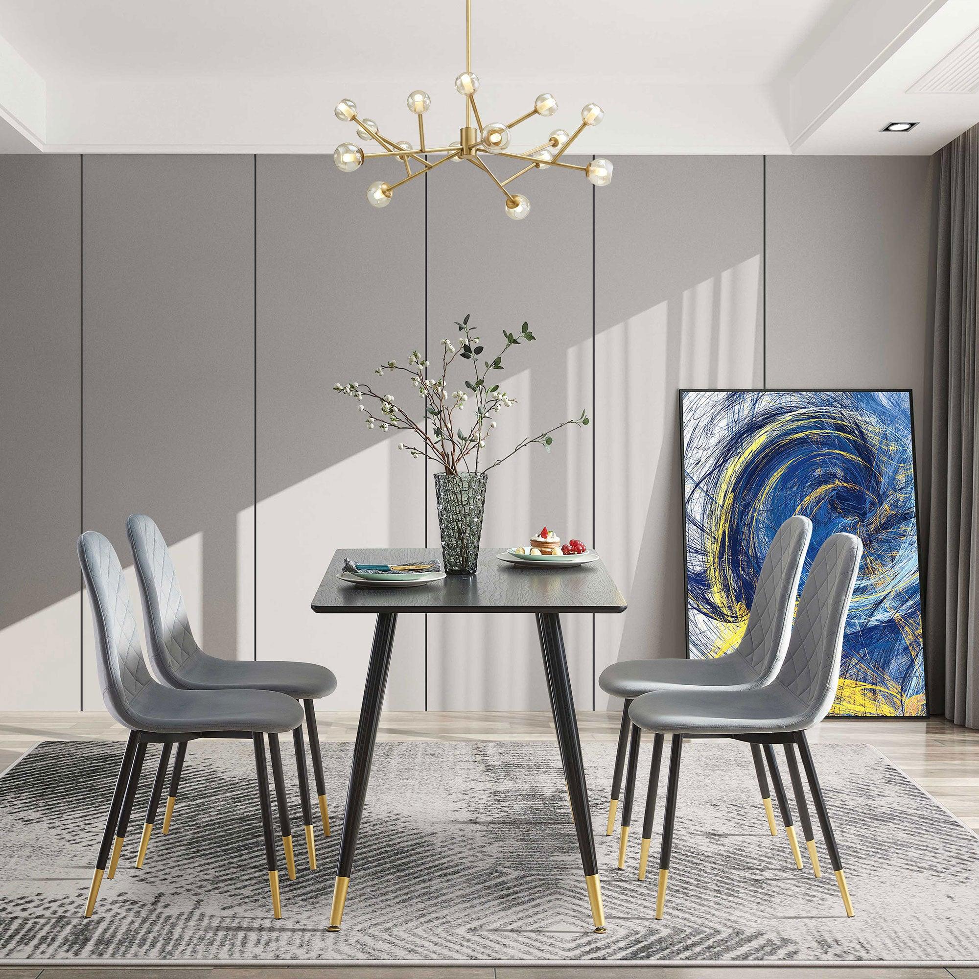 Modern Black MDF Kitchen Dining Table - Stylish & Durable for Smart Homes | Perfect for Small Spaces, Apartments & Contemporary Dining Rooms