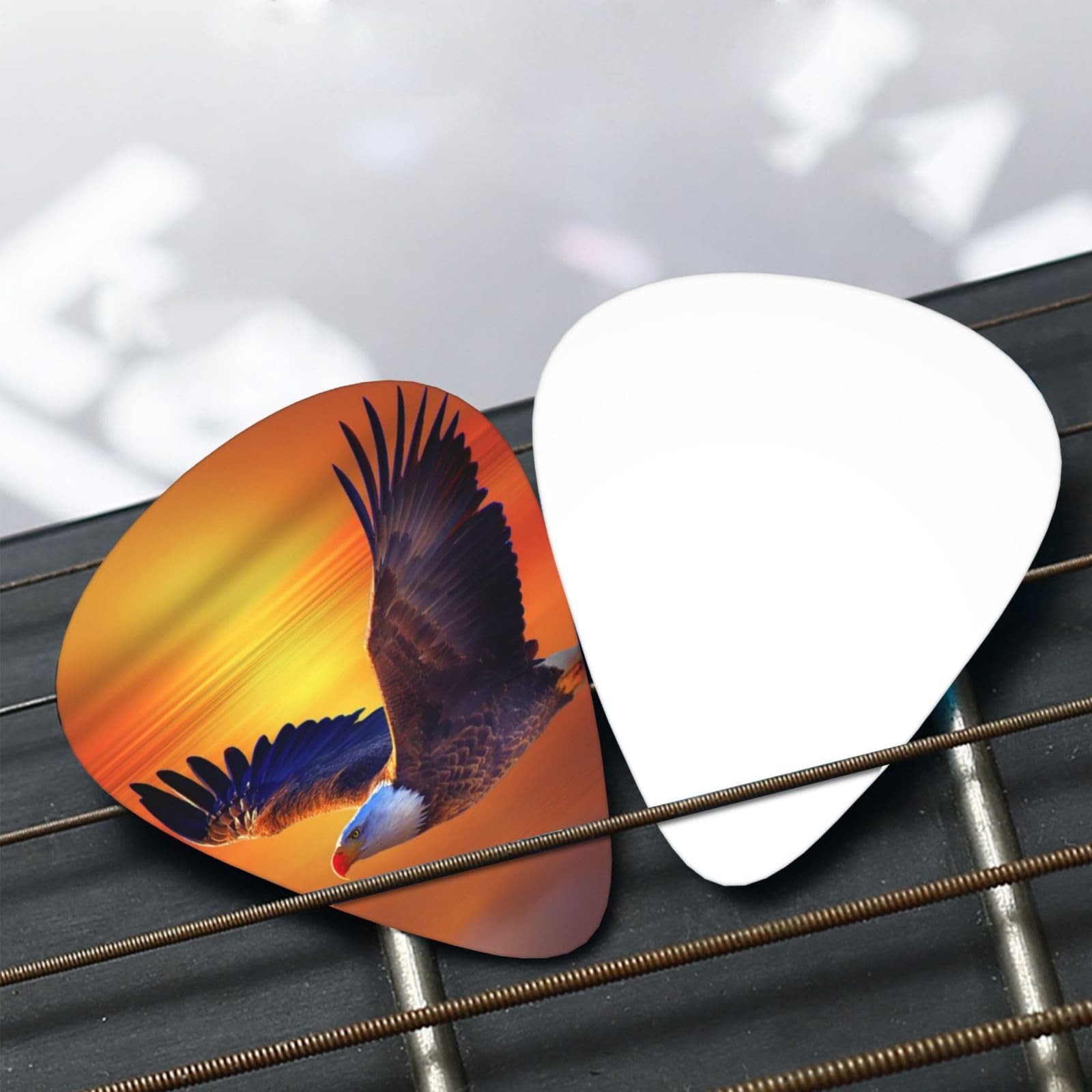 Premium 12-Pack Classic Guitar Picks for Electric, Acoustic, Bass & Mandolin - Durable Eagle Design Plectrums for Professional Musicians & Beginners - Perfect for Live Performances, Studio Recording & Practice Sessions
