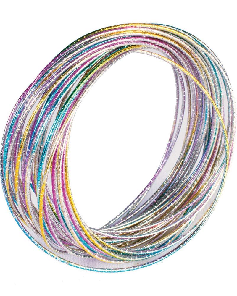Vintage 70s Rainbow Disco Bangle Bracelets - Colorful Retro Party Jewelry for Women, Festival Accessories, Rave Wear & Costume Parties