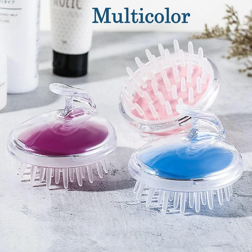RAJA DHIRAJ Silicone Scalp Massager Brush - Hair & Head Massager for Relaxation & Stress Relief - Shampoo Brush for Deep Cleansing & Hair Growth - Perfect for Shower, Spa, and Home Hair Care Routine