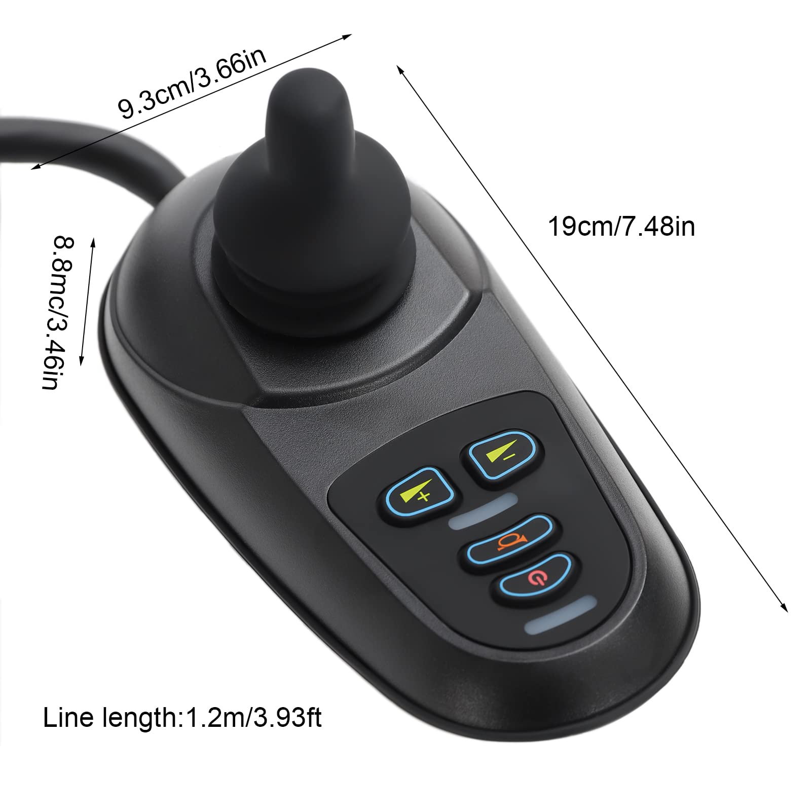 Electric Wheelchair Joystick Controller - 24V DC Adjustable Speed & Brake with 4 Keys - 360° Free-Steering for Mobility Wheelchairs - Perfect for Indoor/Outdoor Use & Daily Commuting