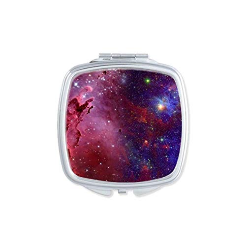 DIYthinker Blue Red Clouds Stars Galaxy Mirror - Portable Compact Pocket Makeup Mirror with Double Sided Glass for Travel, Home Vanity & On-the-Go Touch Ups